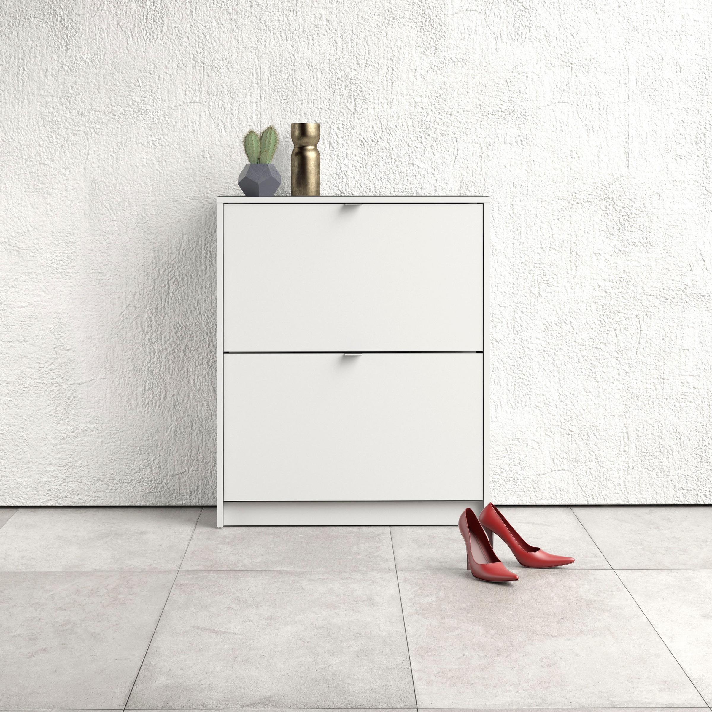Shoes Shoe cabinet  with 2 tilting doors and 2 layers White, none