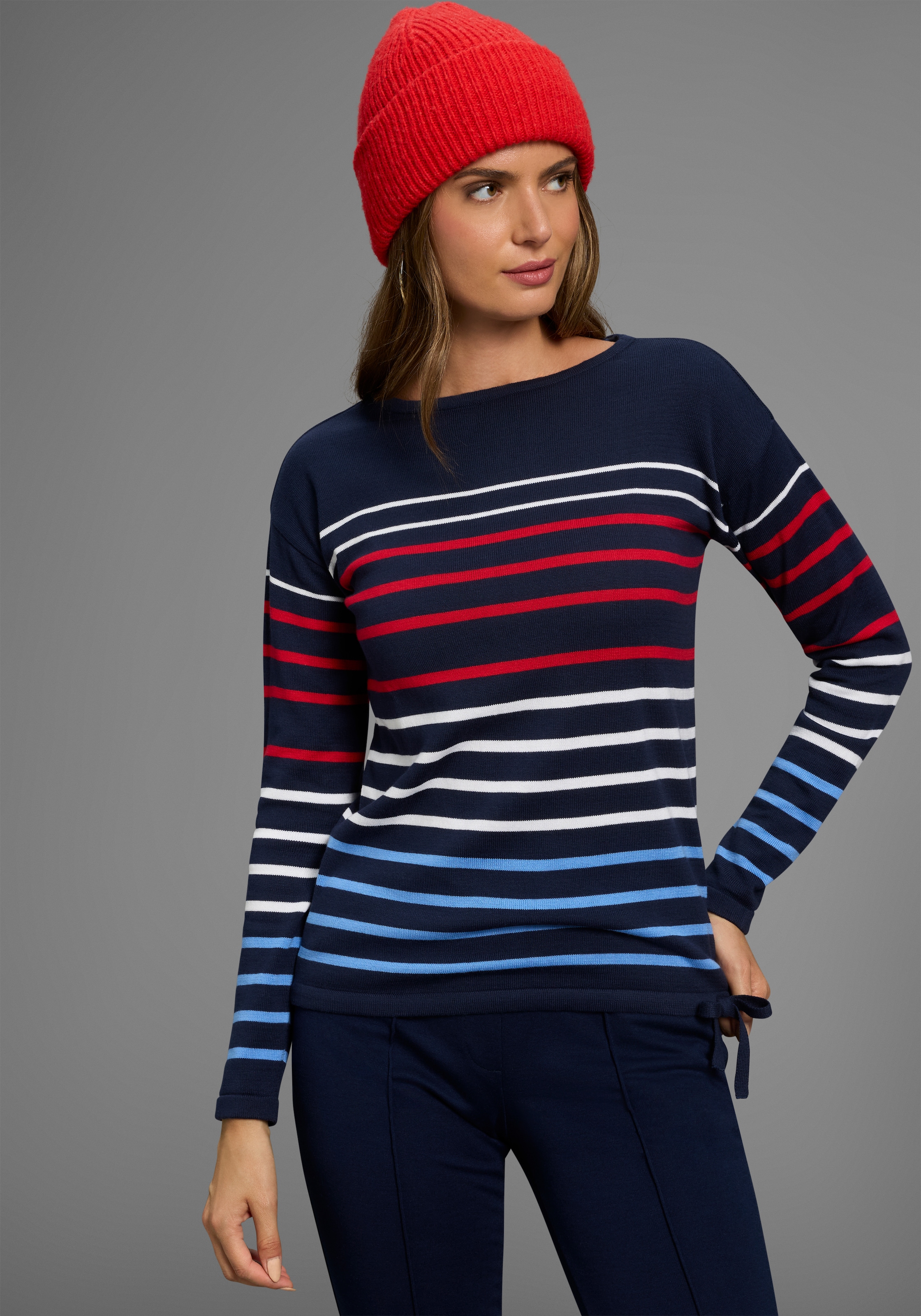 Laura Scott Streifenpullover, mit Bindeband günstig online kaufen