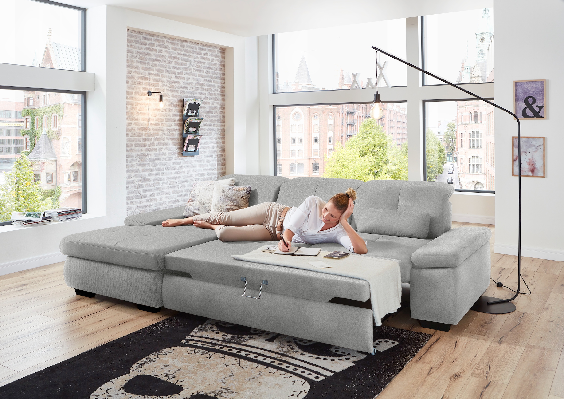 Die PlanBar Ecksofa »MP-IN16012 L-Form, mit Kaltschum-Polsterung«, inkl. Sitztiefenverstellung, wahlweise mit weiteren Funktionen