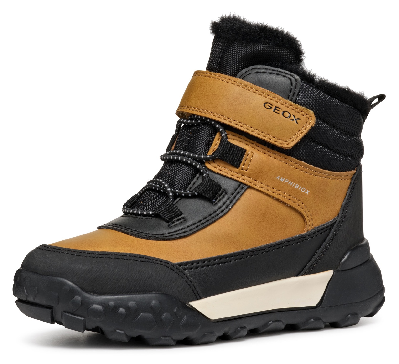 Geox Winterboots »J TREKKYUP BOY B ABX«, Klettstiefel, Snowboots, Winterstiefel mit Klettverschluss