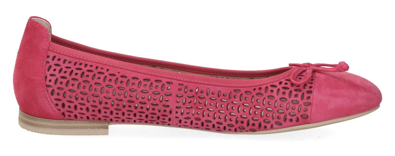 Caprice Ballerina, Blockabsatz, Businessschuh, Bequemschuh mit dezenter Zierschleife