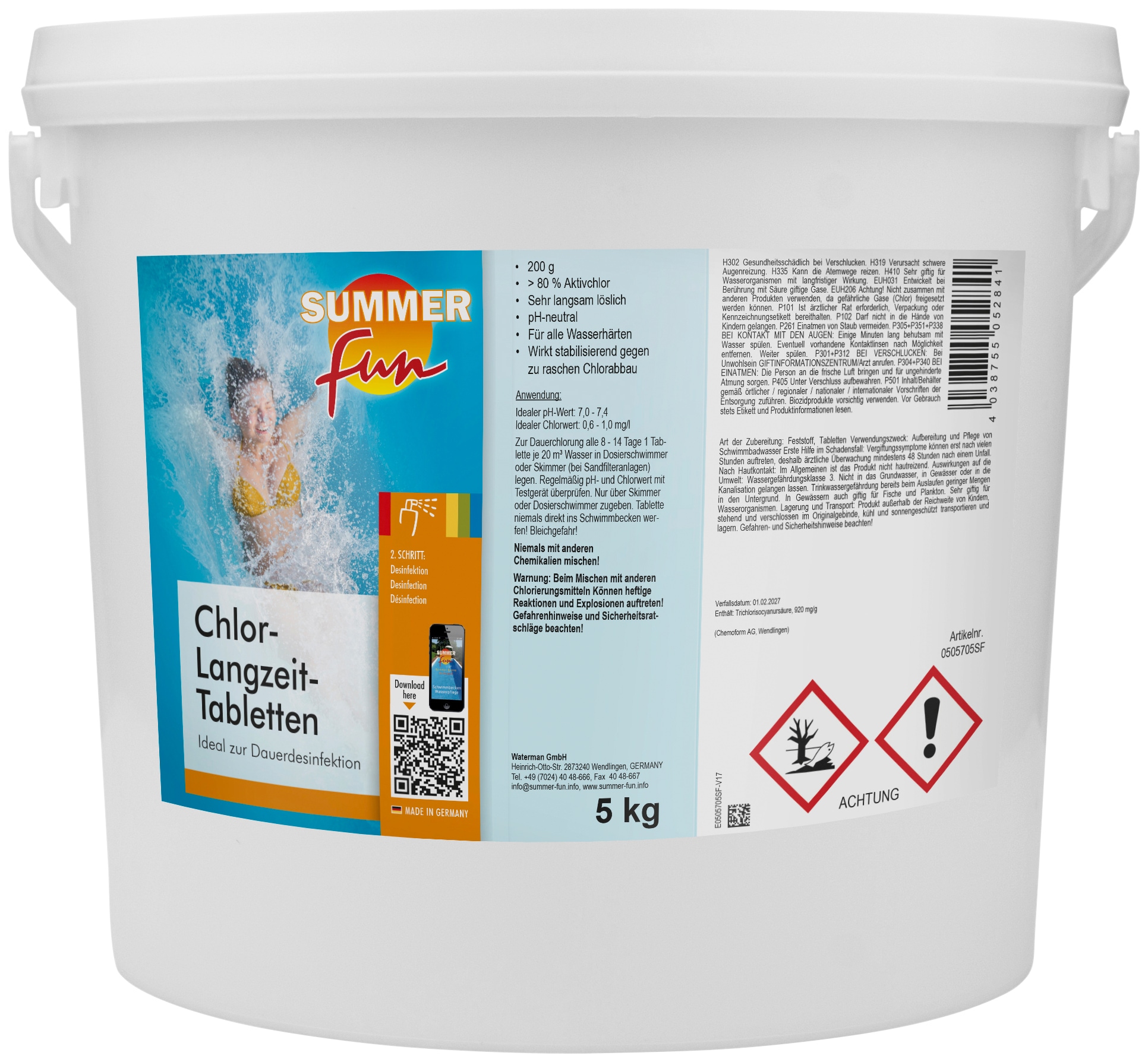 SUMMER FUN Chlortabletten »Chlor-Langzeit-Tabletten«, 5 kg