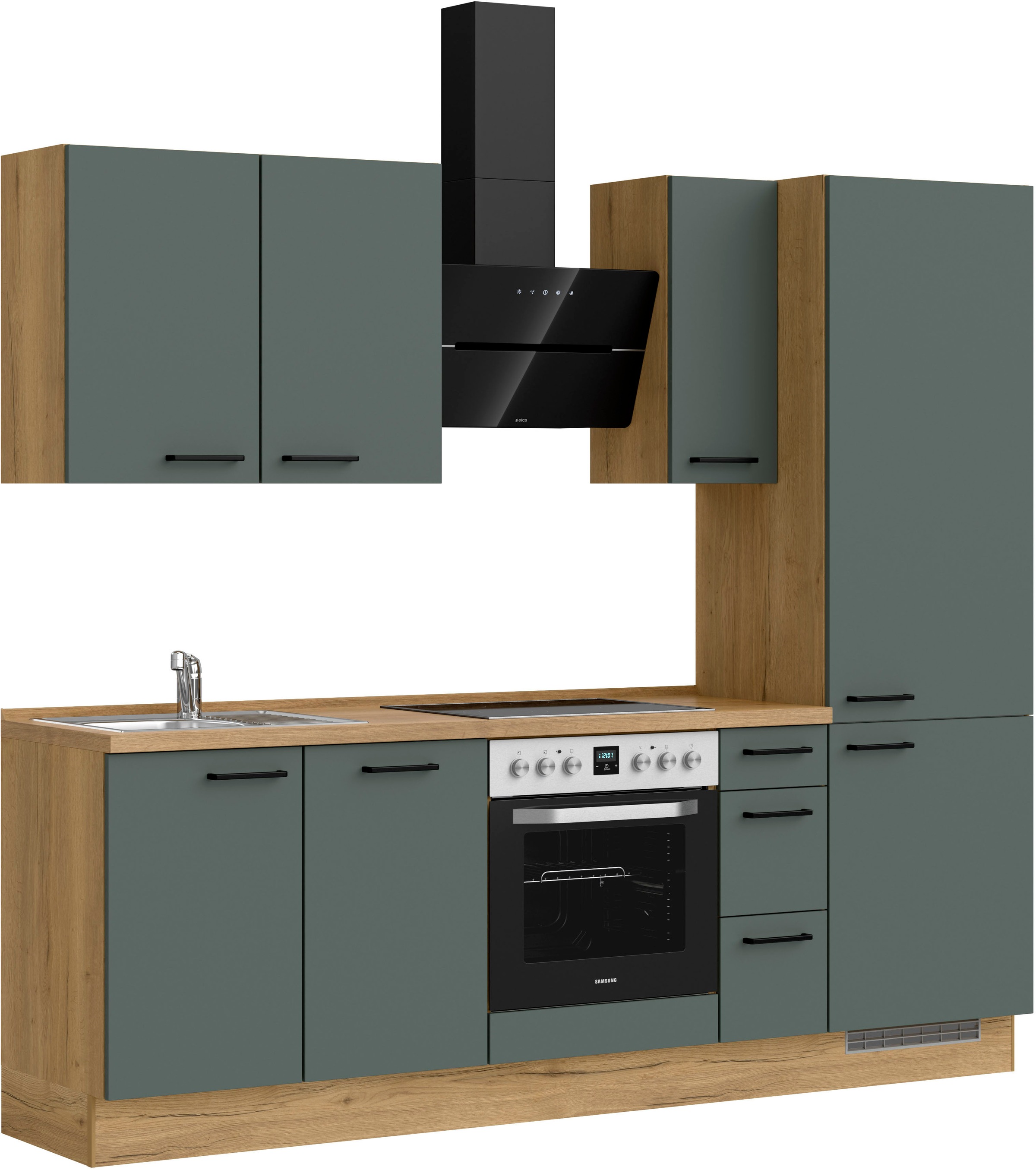 nobilia® Küchenzeile »"Easytouch II"«, vormontiert, Ausrichtung wählbar, Breite 240 cm, wahlw. mit E-Geräten
