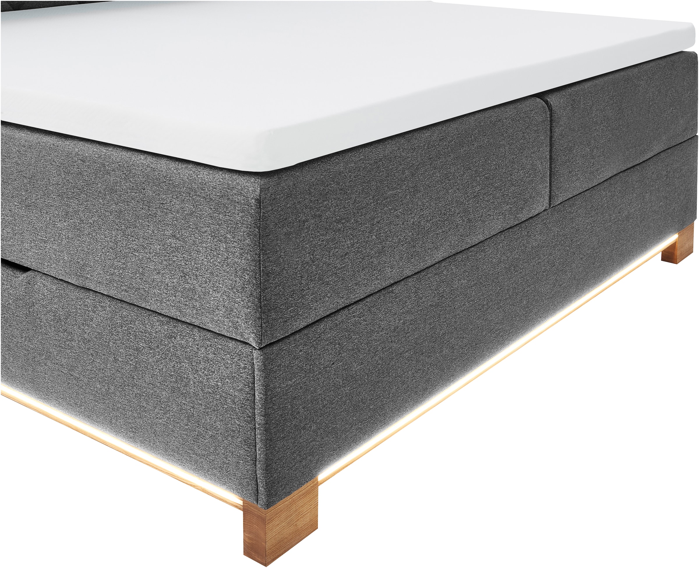 meise.möbel Boxspringbett »Messina«, inkl. Bettkasten, LED-Beleuchtung und Topper