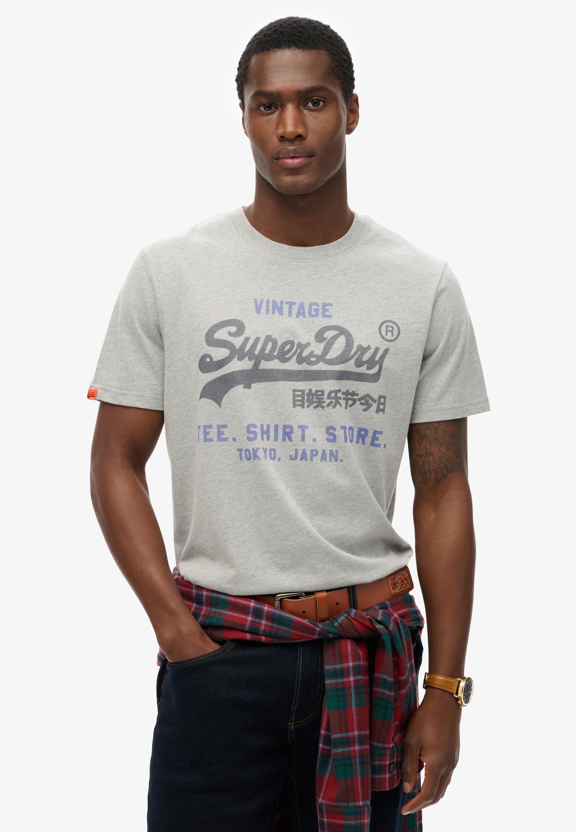 Superdry Rundhalsshirt "VL HERITAGE RELAXED TEE" Baumwollmischung, relaxed günstig online kaufen