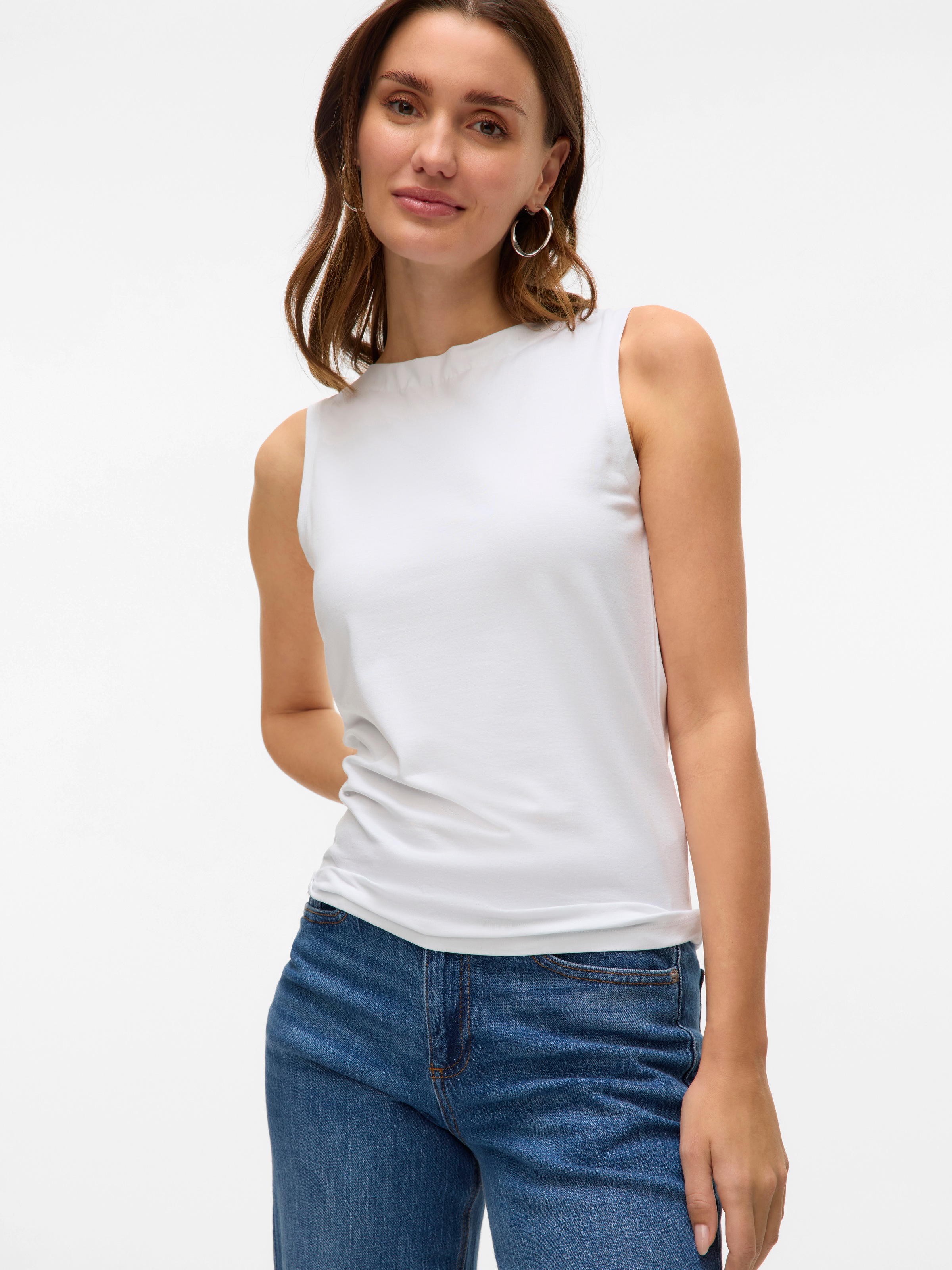 Vero Moda Shirttop "VMPANDA MODAL SL TOP JRS NOOS" Baumwollmischung, slim f günstig online kaufen