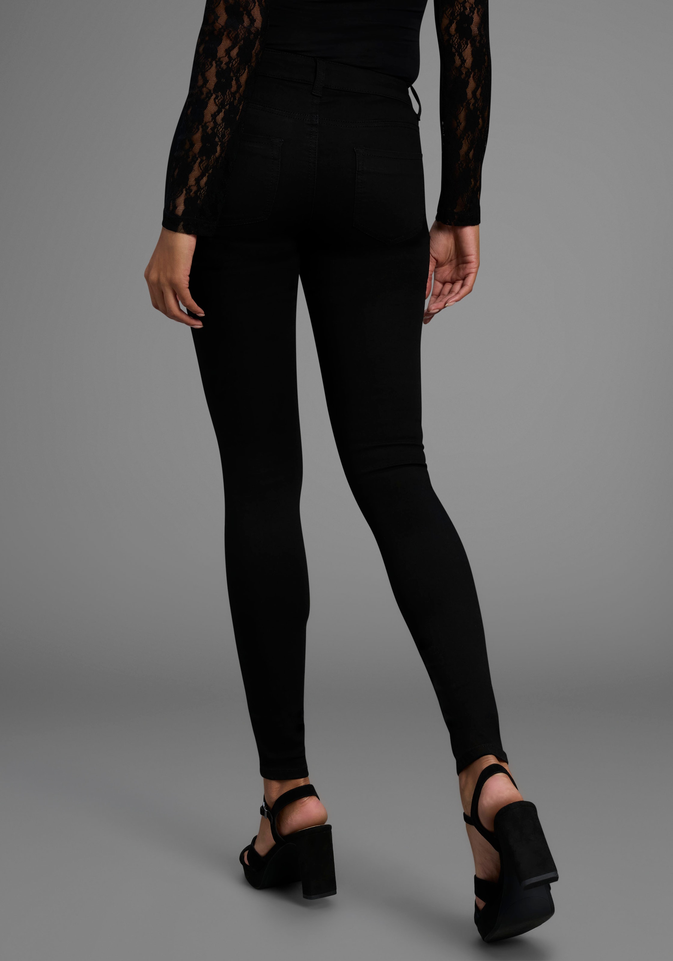 Arizona Skinny-fit-Jeans "Ultra Stretch", skinny-fit, mit Used-Look-Crinkle günstig online kaufen