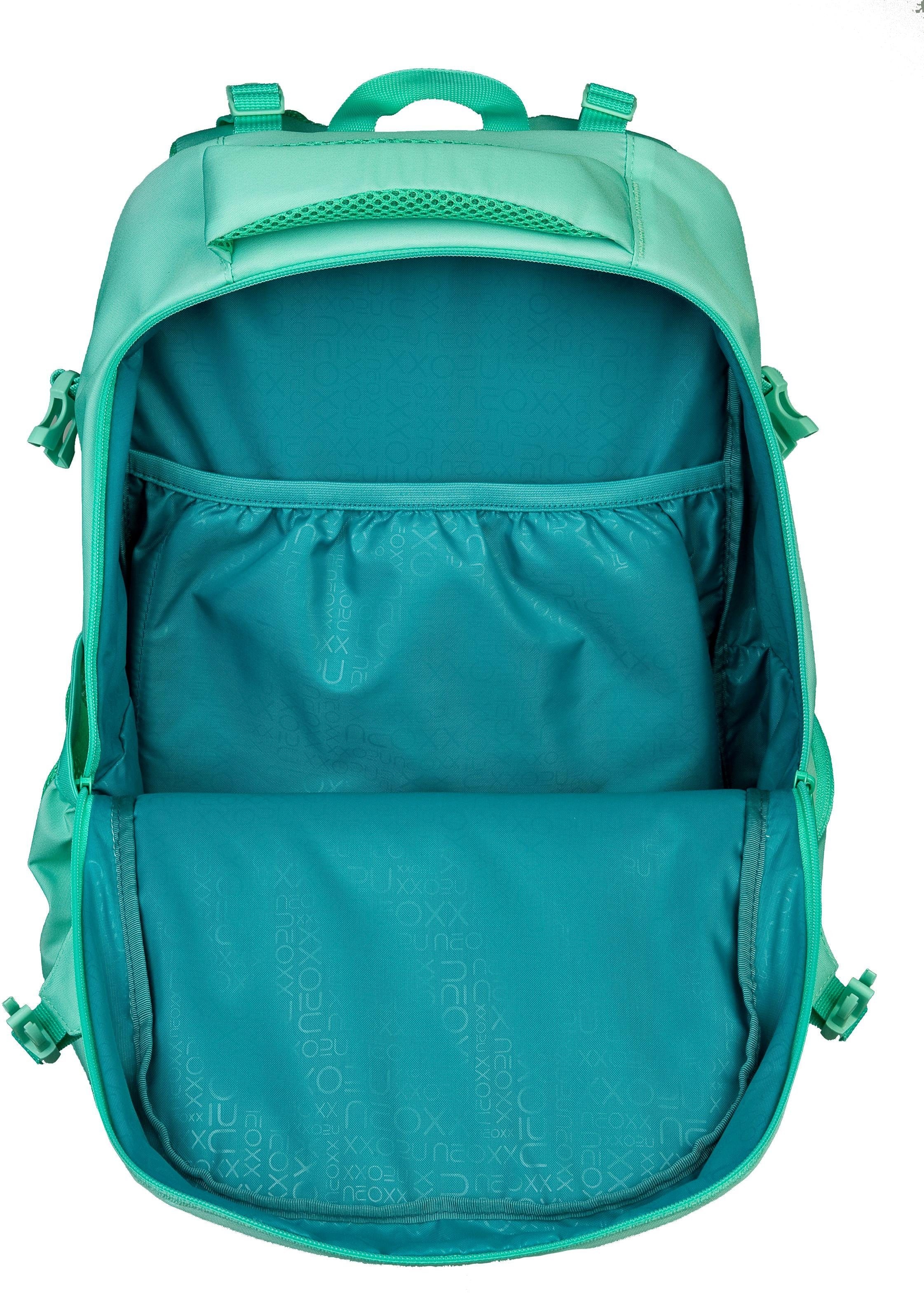 neoxx Schulrucksack »Active, Mint to be«, reflektierende Details, aus recycelten PET-Flaschen