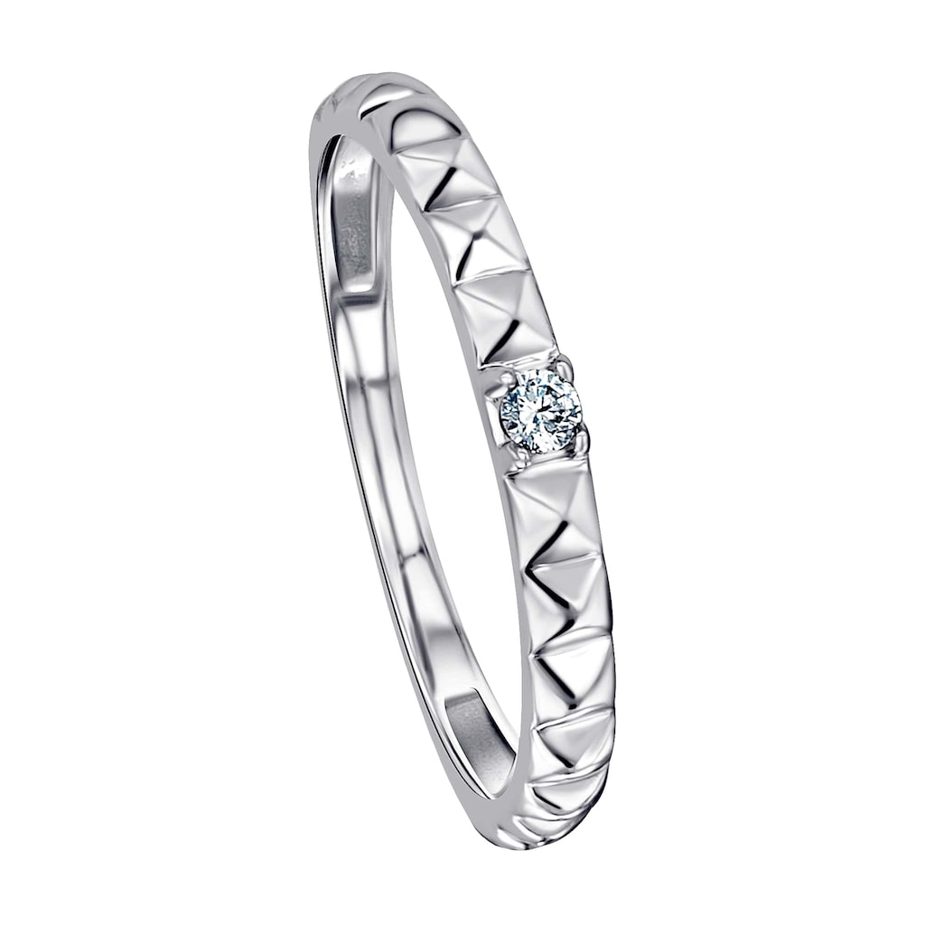 ONE ELEMENT Diamantring »0,04 ct Diamant Brillant Ring aus 585 Weißgold«, Damen Gold Schmuck