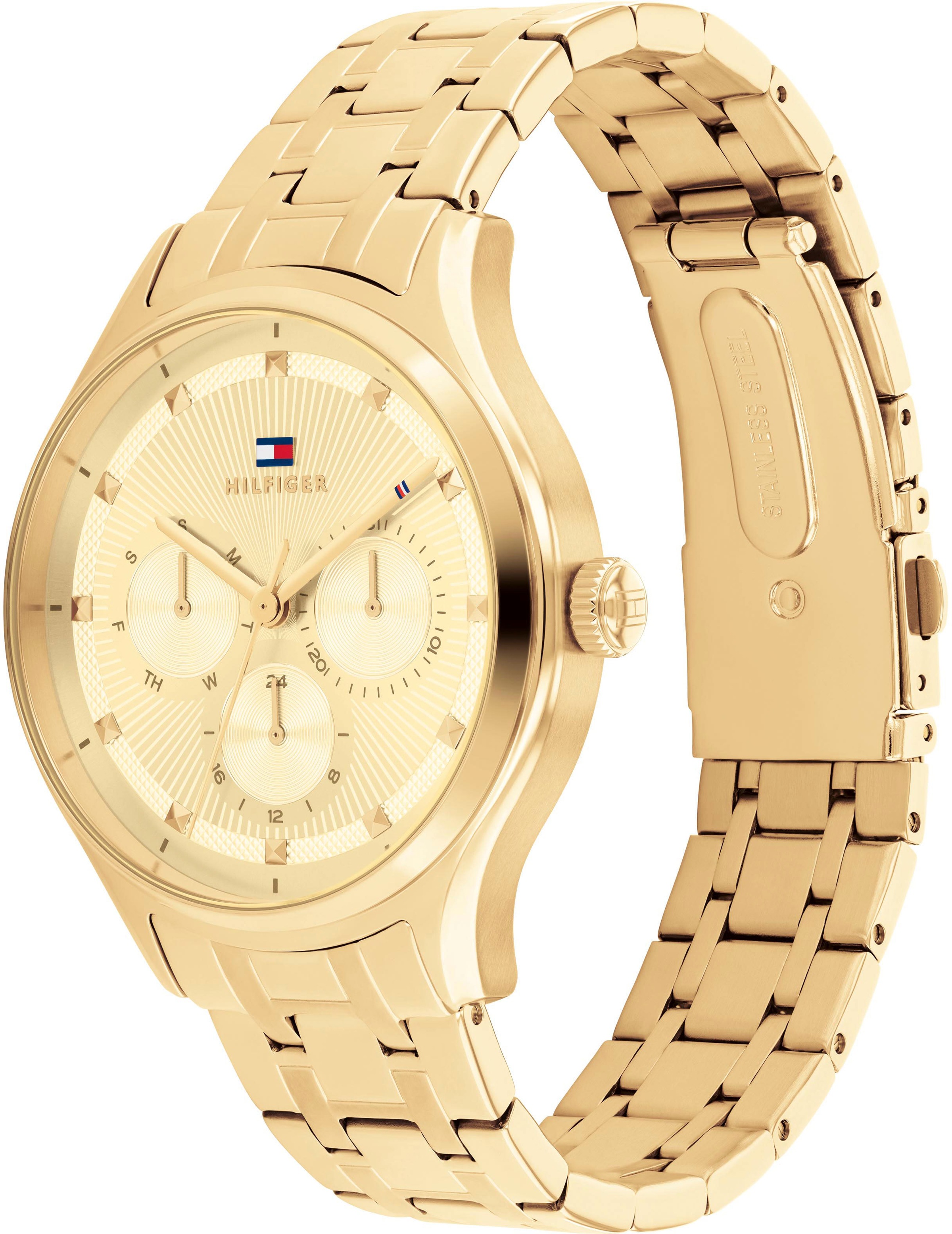 Tommy Hilfiger Multifunktionsuhr »GIANNA«, Quarzuhr, Armbanduhr, Damenuhr, Edelstahlarmband, analog, Tag