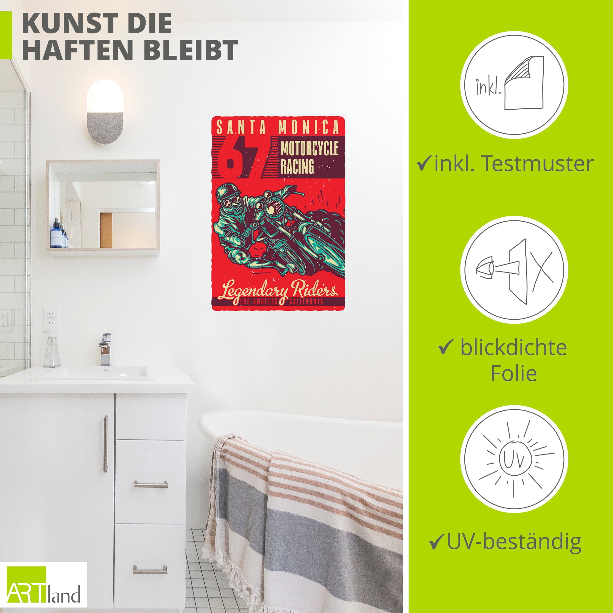 Artland Wandbild »Motorrad Santa Monica« 1 Stk. tlg. als Alubild, Leinwandbild, Poster, Wandaufkleber in verschied. Größen