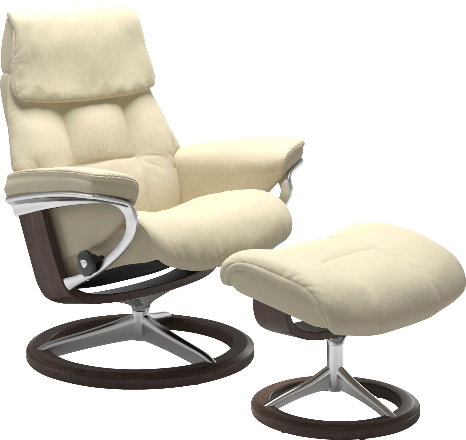 Relaxsessel STRESSLESS "Ruby", beige (vanilla paloma), B:88cm H:101cm T:78cm, Leder BATICK: BATICK ist ein leicht korrigiertes, durchgefärbtes und genarbtes Möbelleder, bei dem die meisten Unebenheiten und Spuren in der Regel entfernt wurden.;Leder PALOMA