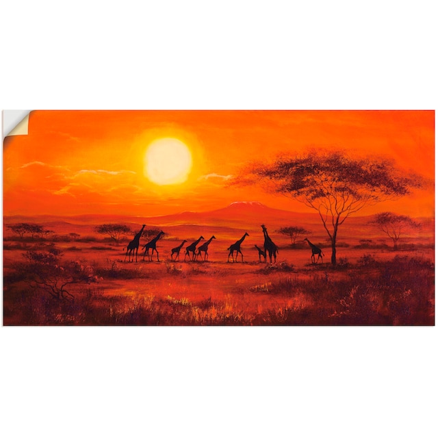 Artland Wandbild »Giraffenherde«, Afrika, (1 St.), als Poster, Wandaufkleber  in verschied. Größen | BAUR