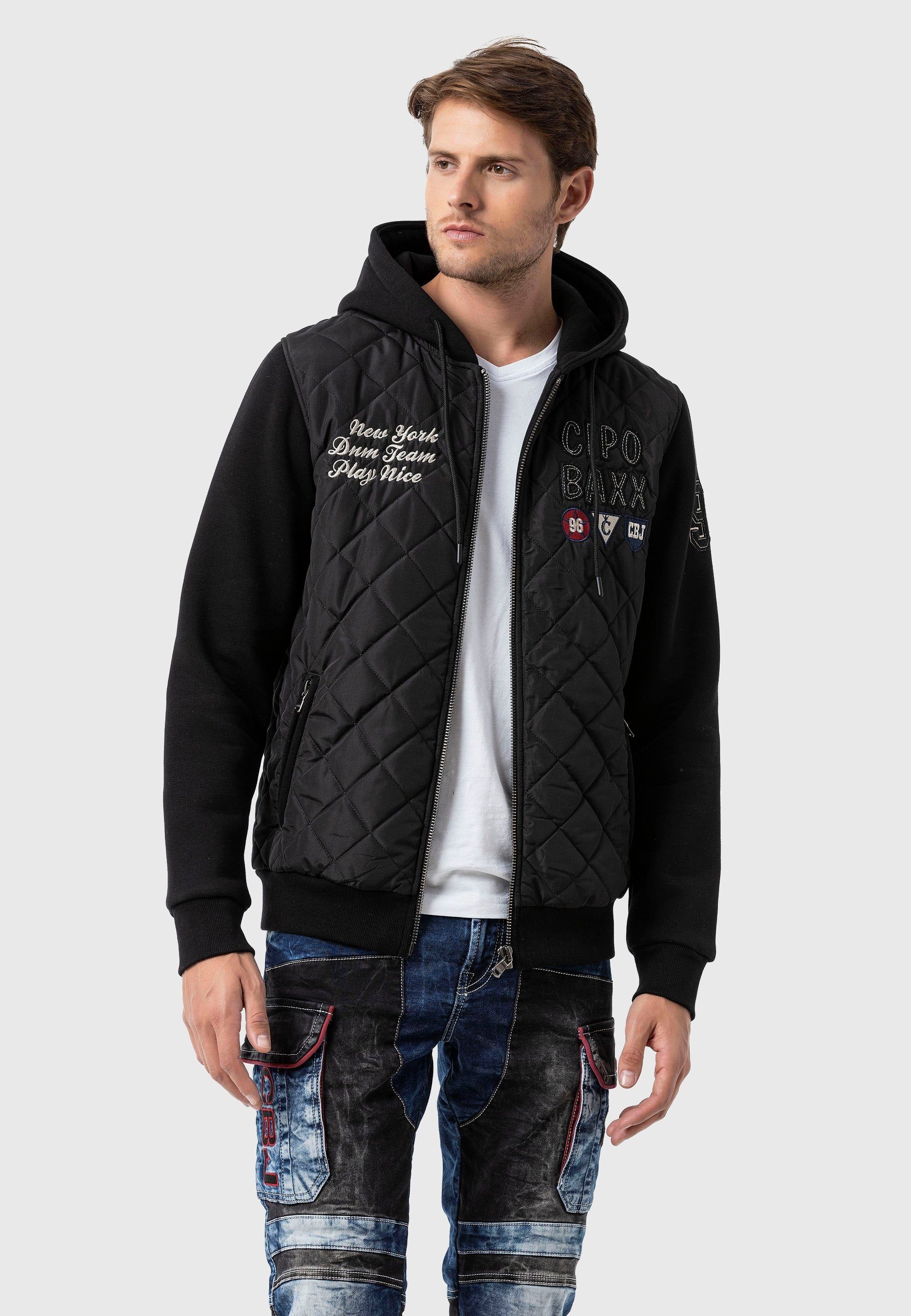 Cipo & Baxx Allwetterjacke »Jacke«, mit Kapuze, mit Stickereien