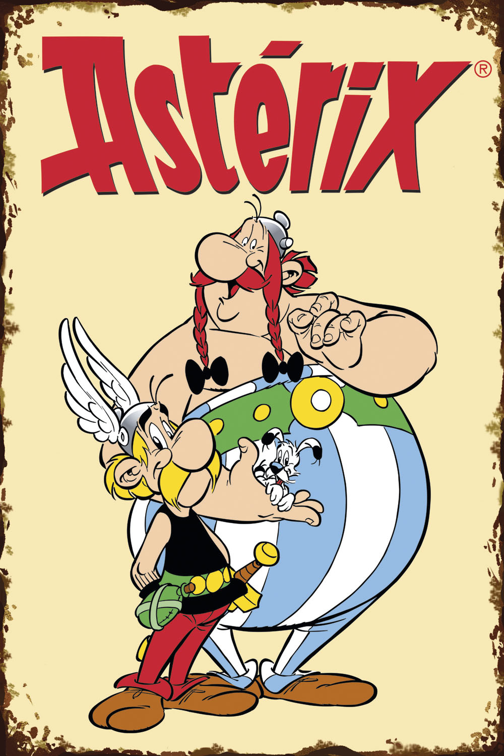 LuckyLinde Metallbild "Asterix und Obelix" Fantasy Figuren Film Filmfiguren 1 Stk. tlg. Stahlschild 20x30 cm Wanddeko Bild zum Film "Kampf der Häuptlinge"