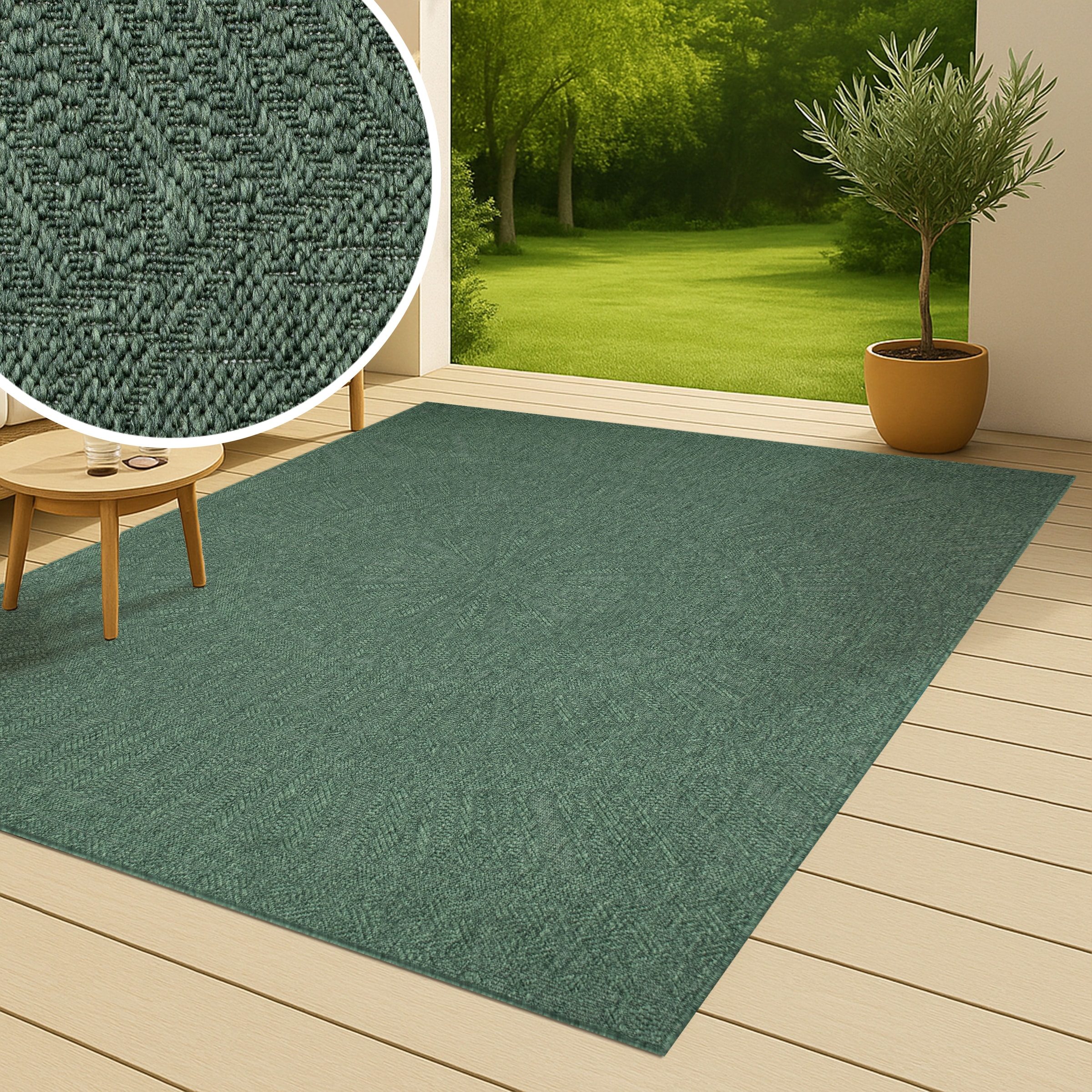 Bruno Banani Teppich "Solan, ethno, boho-inspiriert, In- und Outdoor geeignet" rechteckig 5 mm Höhe Mandala, Kreise, Küche, Wohnzimmer, Camping, Balkon