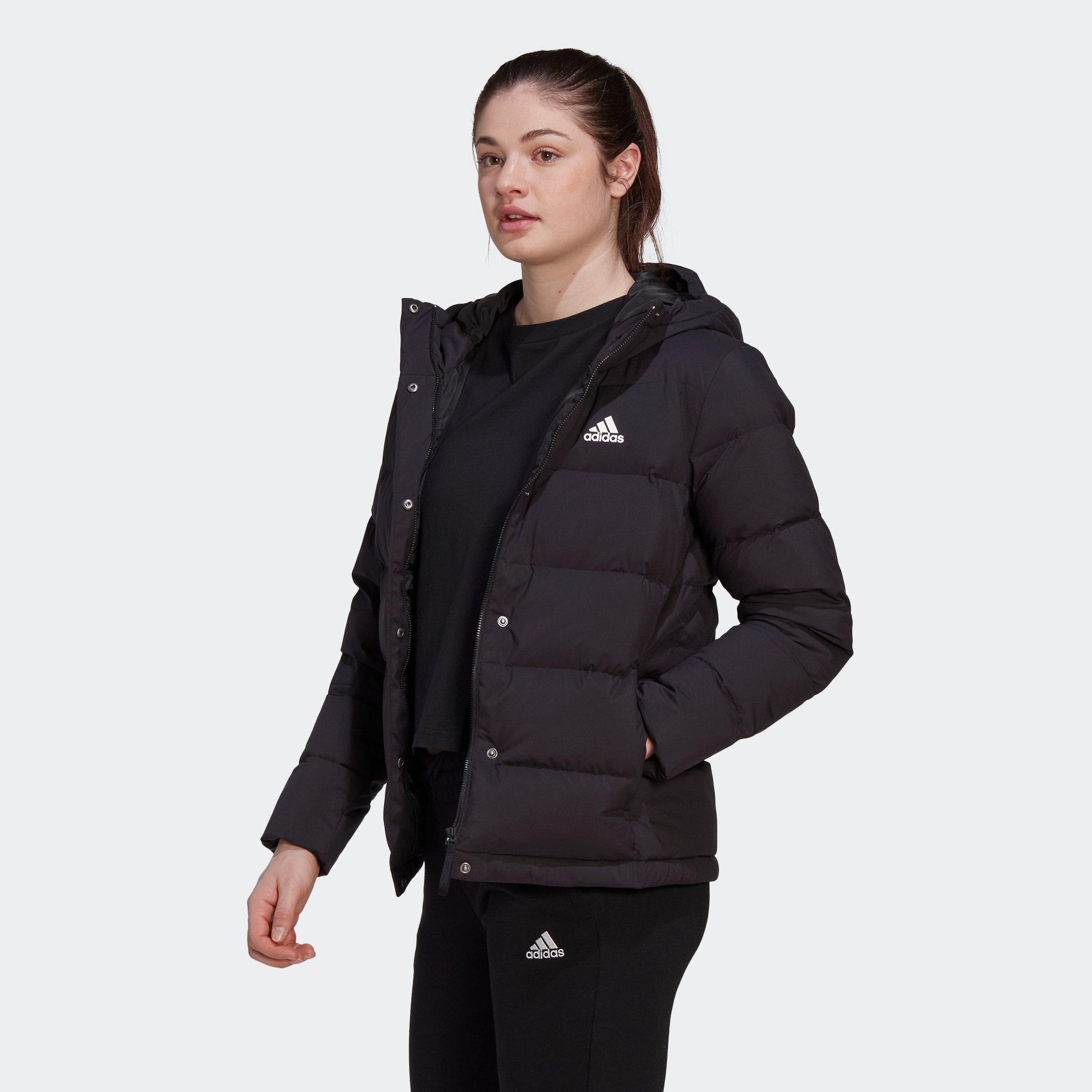 adidas Sportswear Daunenjacke "HELIONIC HOODED DAUNENJACKE" Winterjacke Dam günstig online kaufen