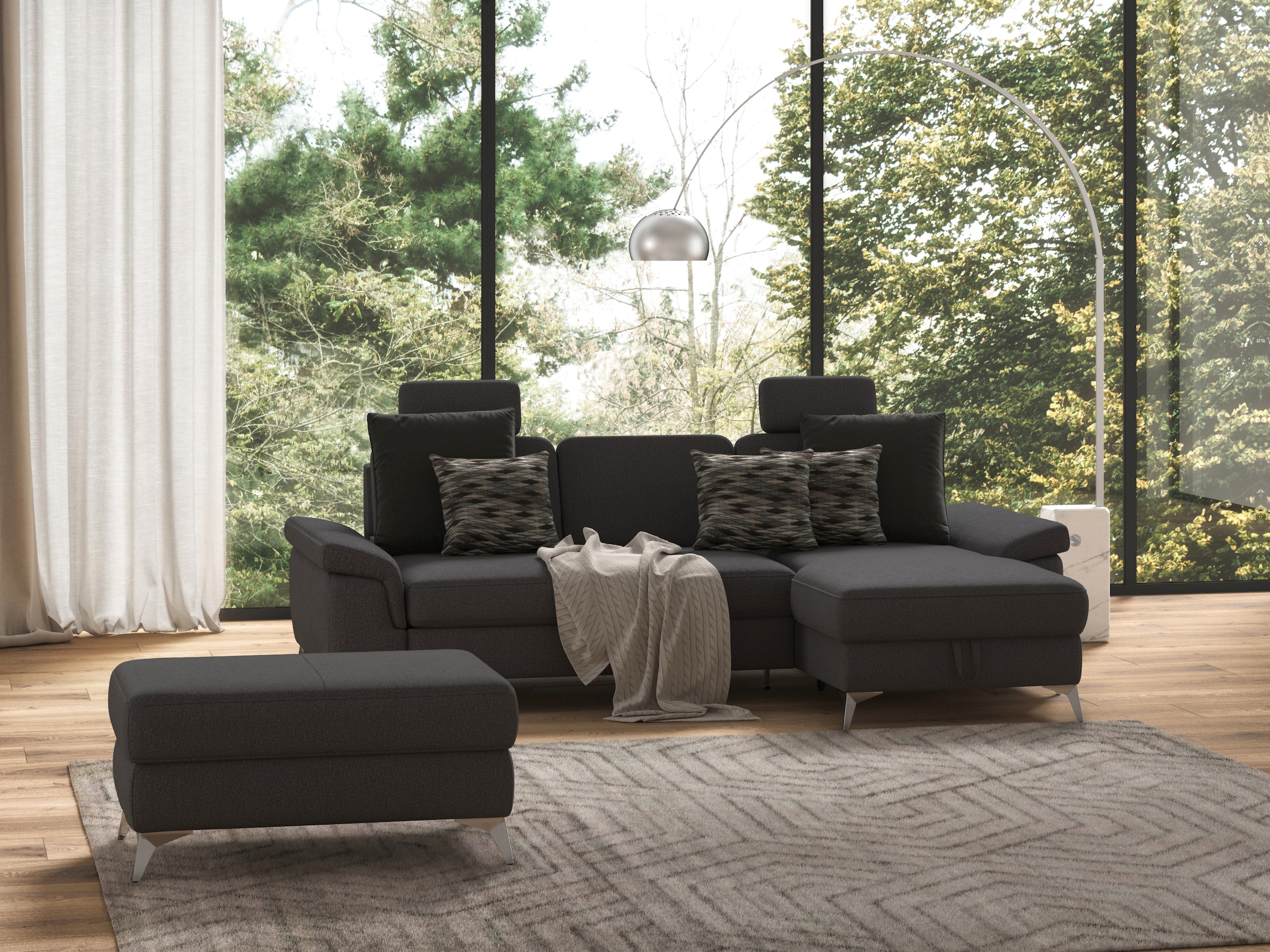 sit&more Ecksofa "Padua L-Form" inklusive Sitztiefenverstellung, Armteilfun günstig online kaufen