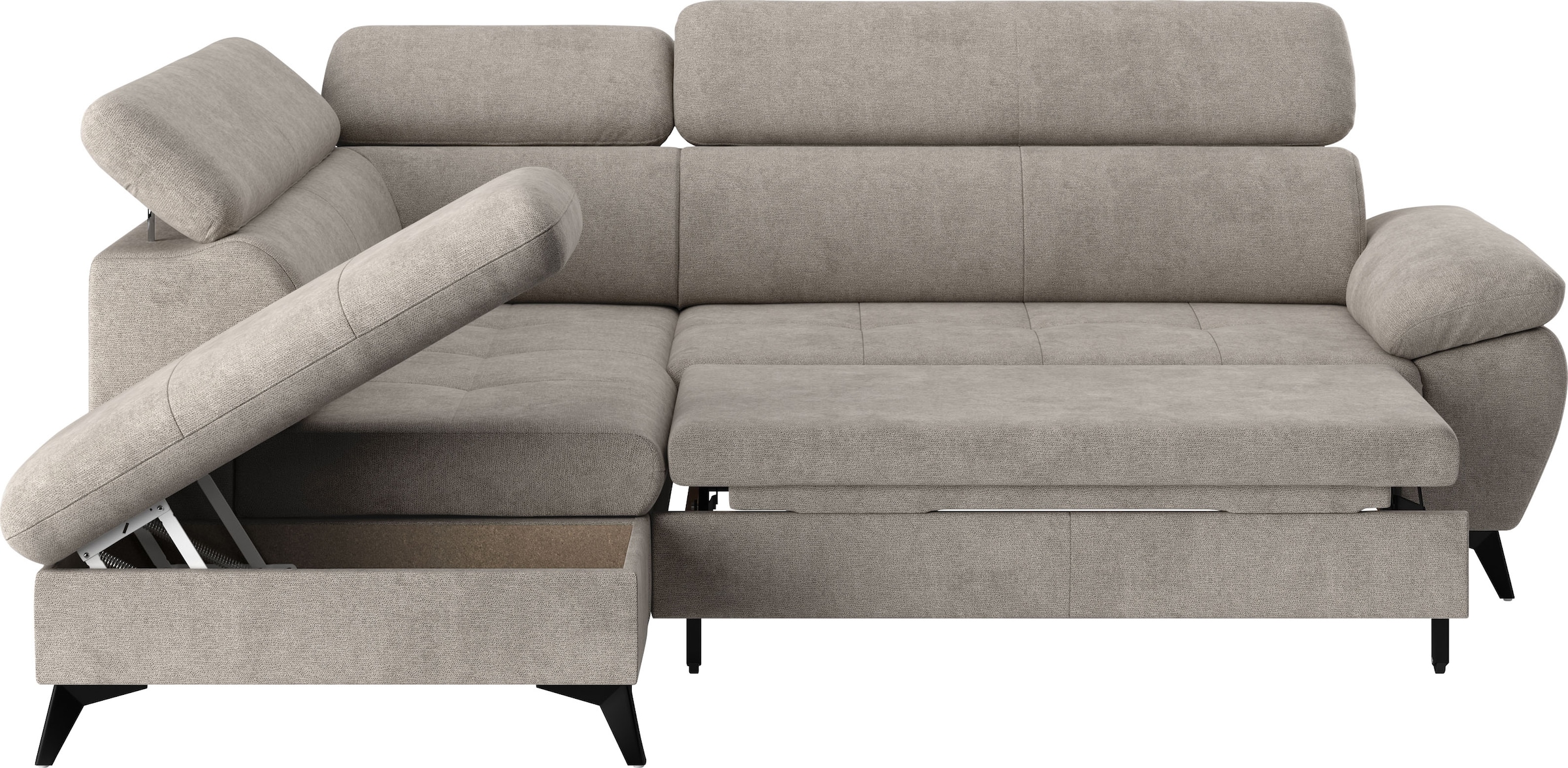 COTTA Ecksofa »Hudson L-Form«, mit Kopfteilverstellung, wahlweise mit Bettfunktion & Bettkasten