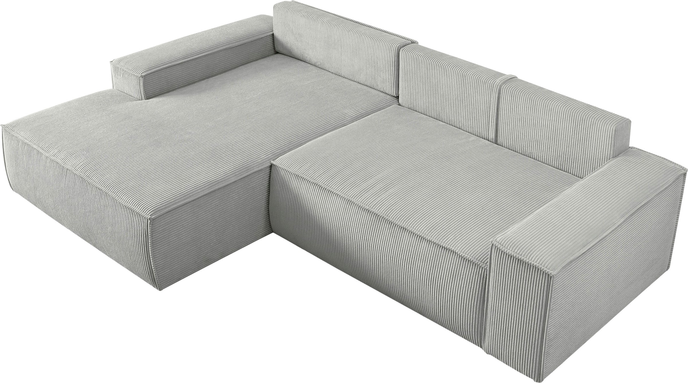 Home affaire Ecksofa SHERWOOD Schlafsofa 267 cm, L-Form, Schlaffunktion mit Bettkasten (210x136 cm), Cord, Vintage, Samtvelours