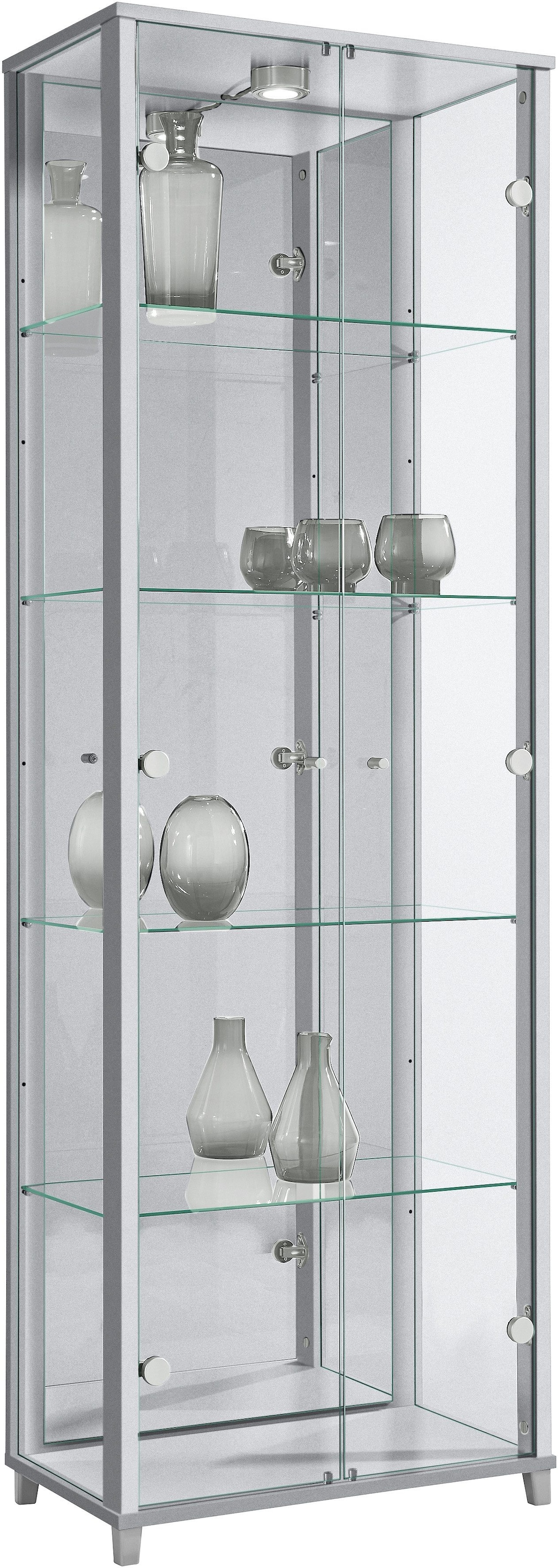 fif möbel Vitrine "OPTIMA", Standvitrine/Glasvitrine 2x Glastür,perfekt für Sammler,Sammlervitrine