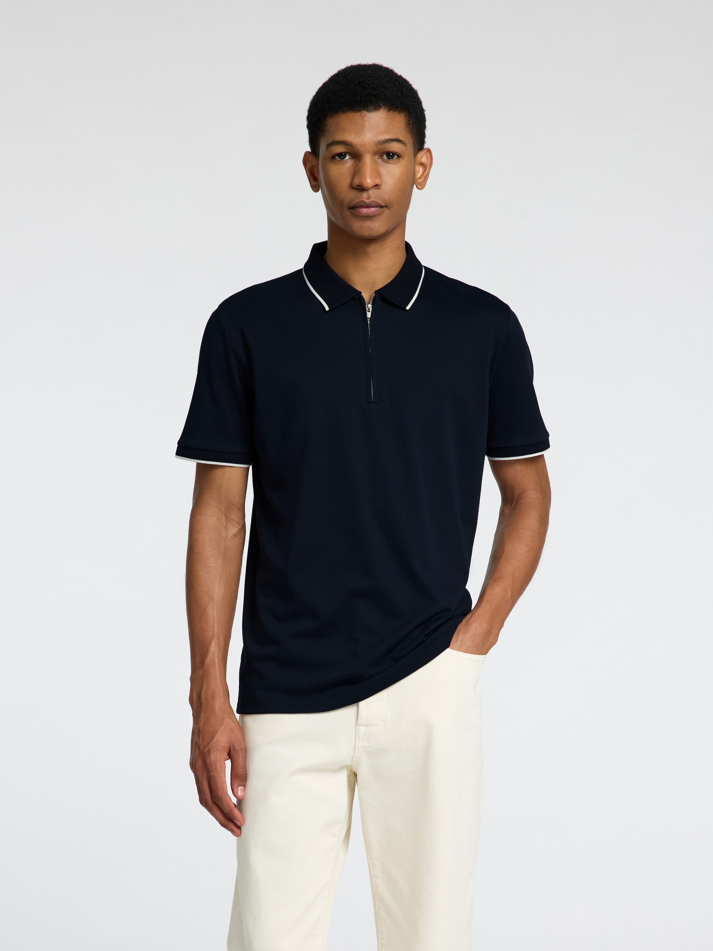 SELECTED HOMME Poloshirt "SLHFAVE SPORT ZIP SS POLO NOOS" günstig online kaufen