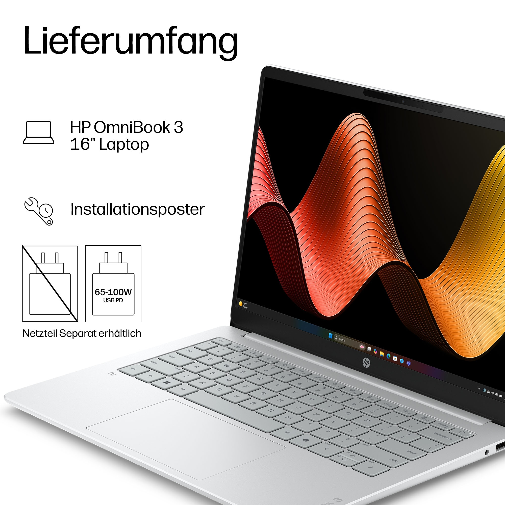 HP Notebook »OmniBook 3 16-bu0070ngx« 40,6 cm / 16 ″ Intel Core 7 Intel Graphics 512 GB SSD