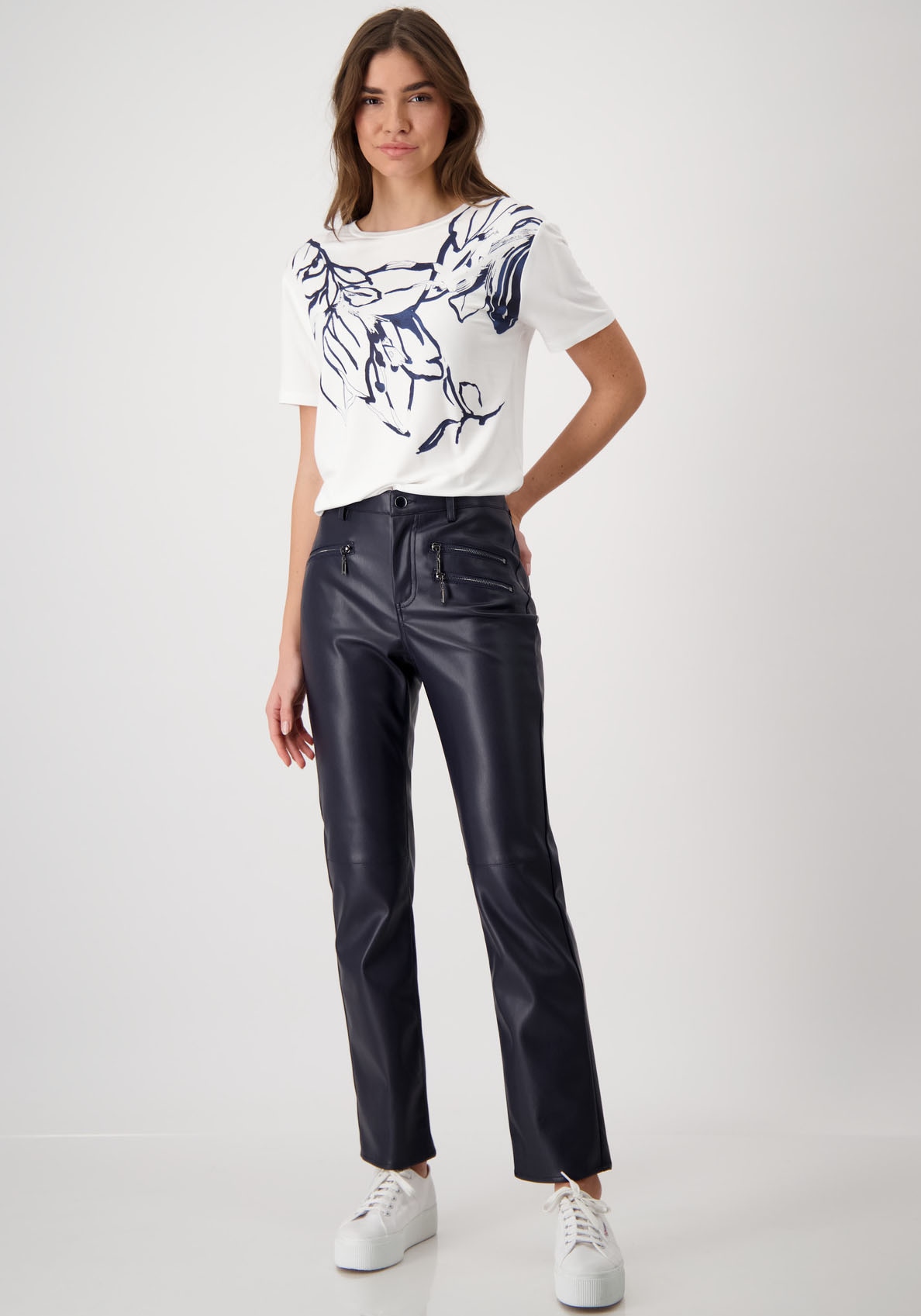 Monari Rundhalsshirt, mit Blumendruck