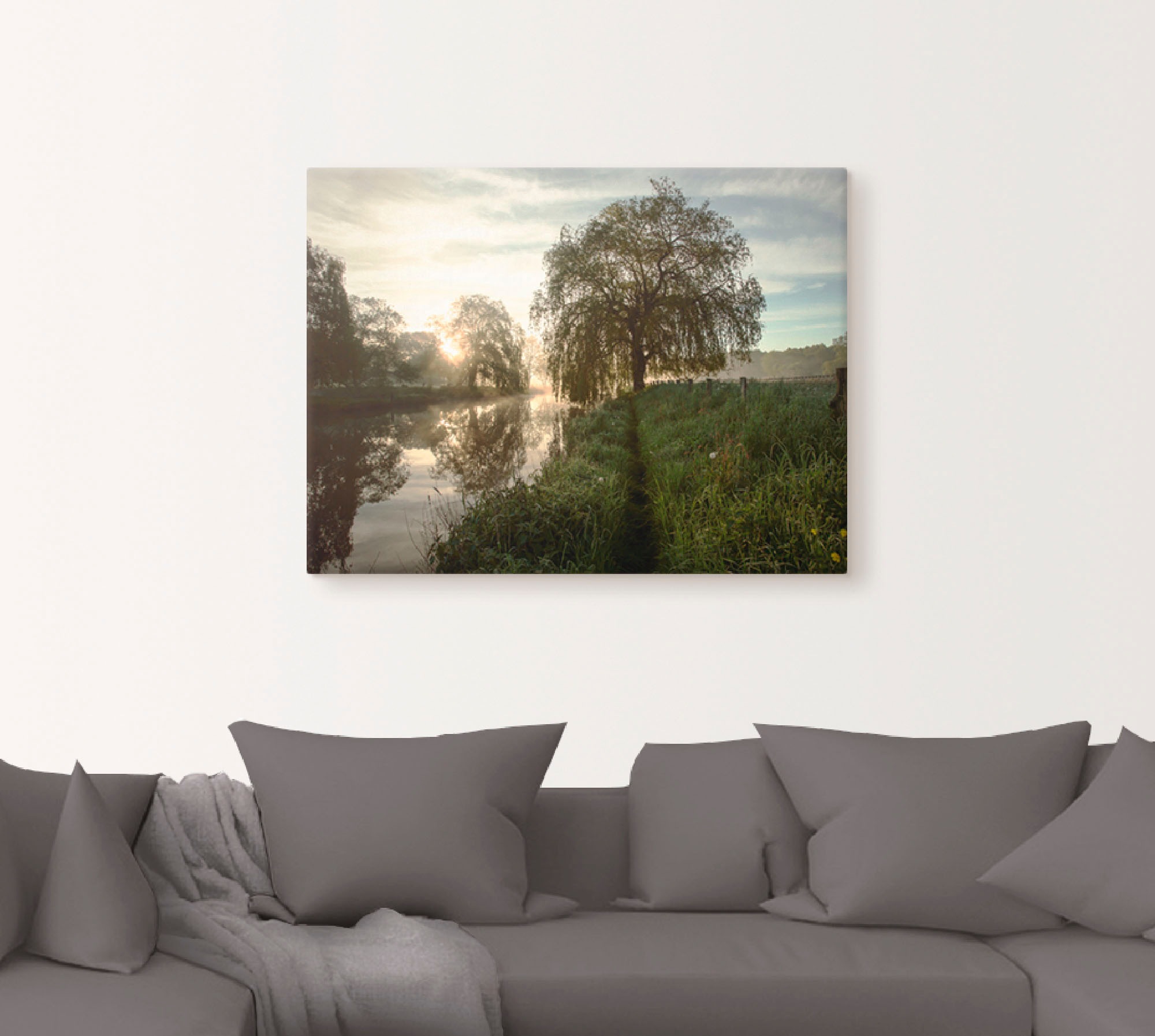 Artland Wandbild »Tagesbeginn an der Trave«, Gewässer, (1 St.), als Leinwandbild, Wandaufkleber in verschied. Größen