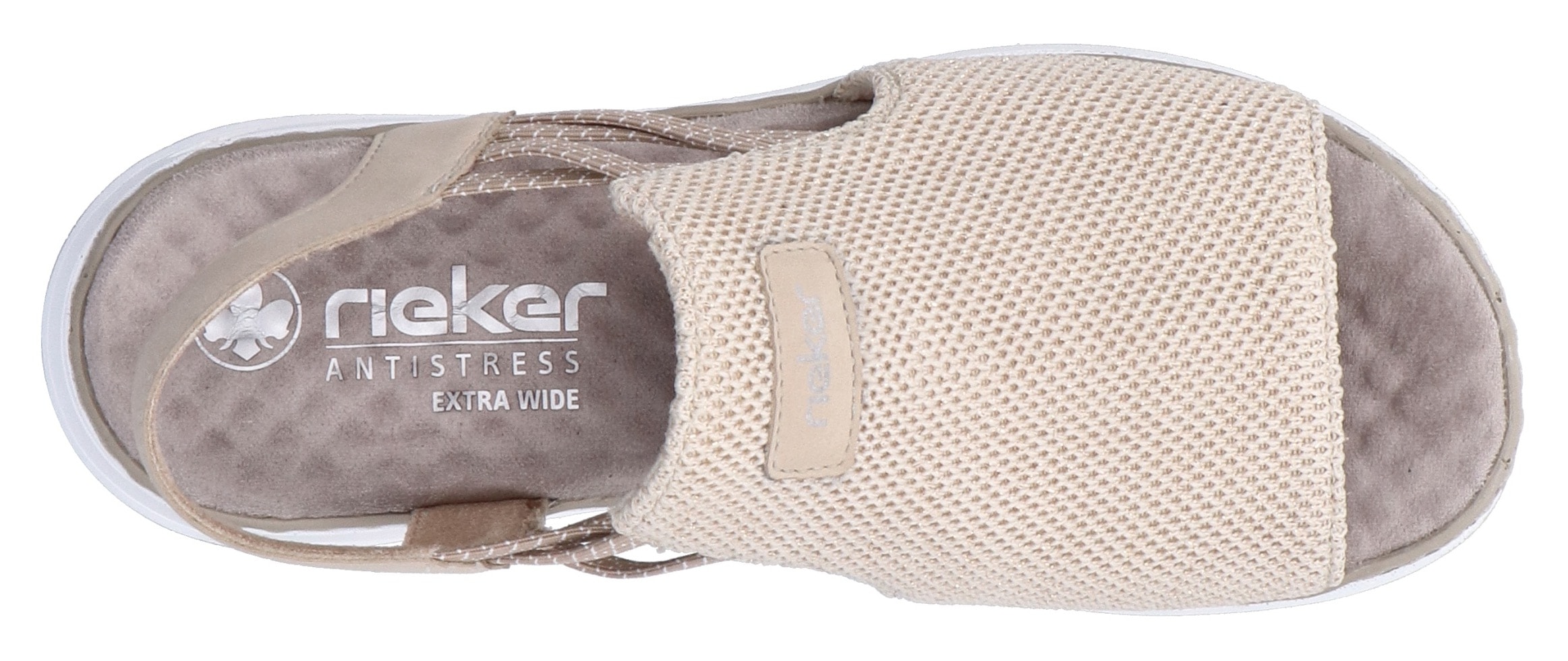 Rieker Plateausandale »vegan«, Sommerschuh, Sandalette, Keilabsatz, mit genoppter Innensohle