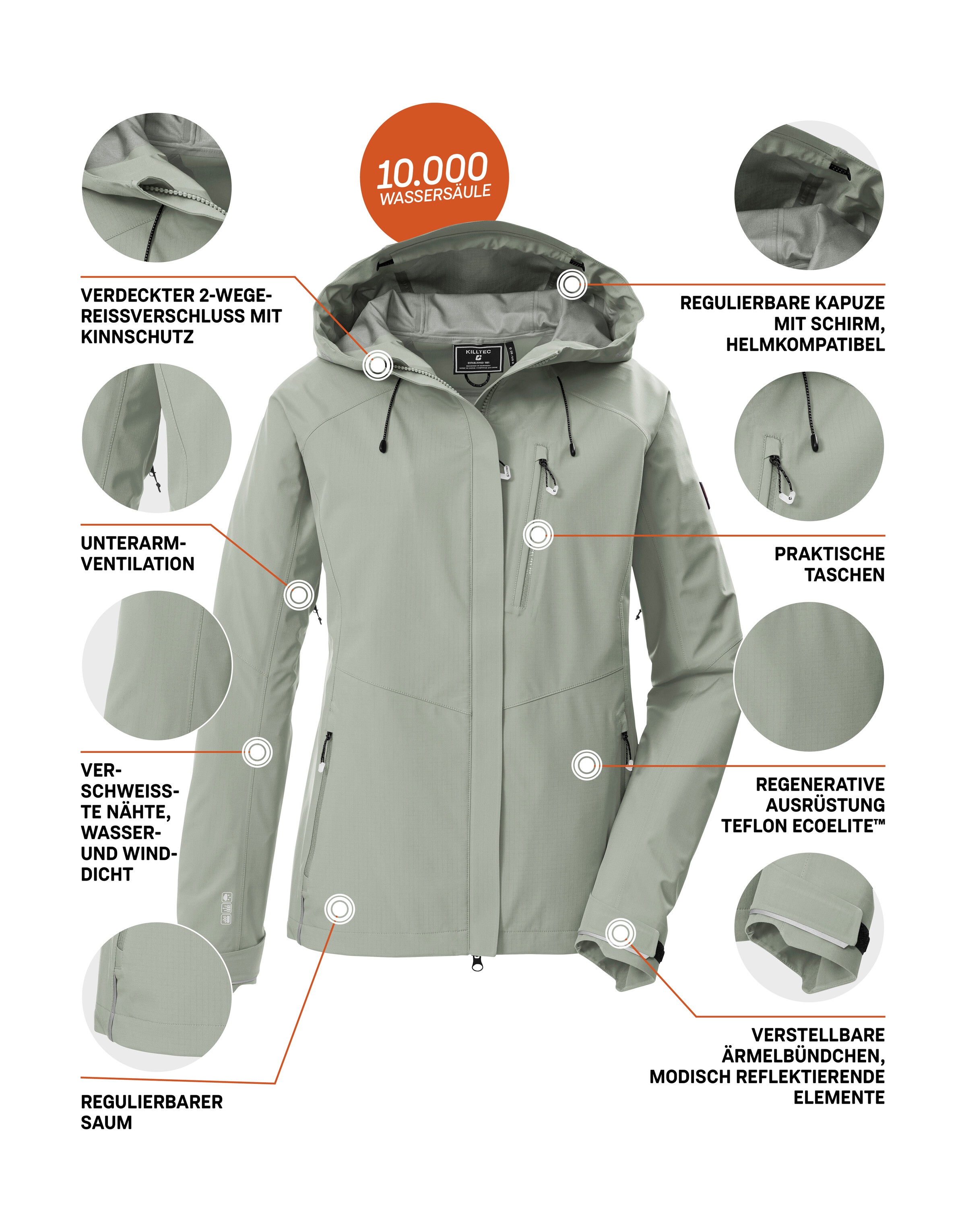 Killtec Funktionsjacke »KOS 67 WMN JCKT« Wasser- und winddichte, atmungsaktive 3-Lagen Jacke