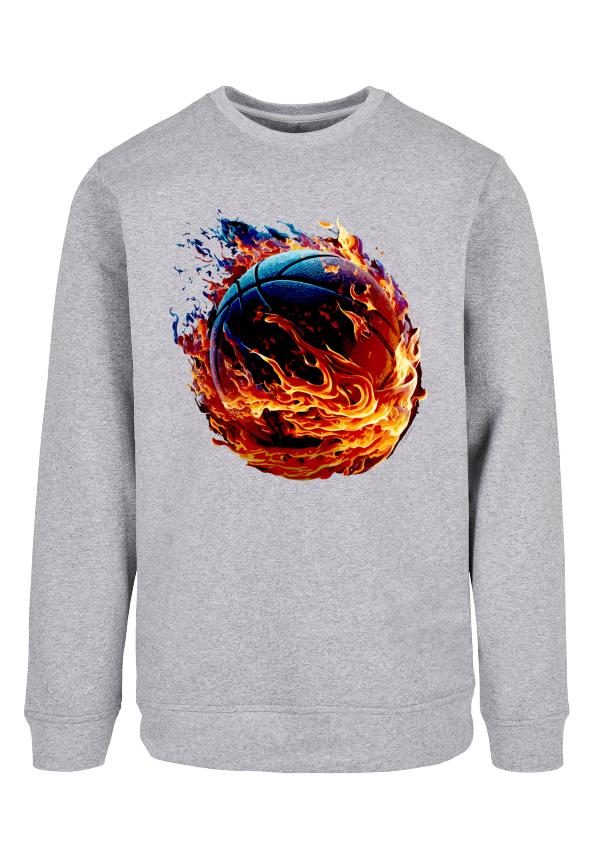 F4NT4STIC Kapuzenpullover »Basketball On Fire Sport CREW«, Print