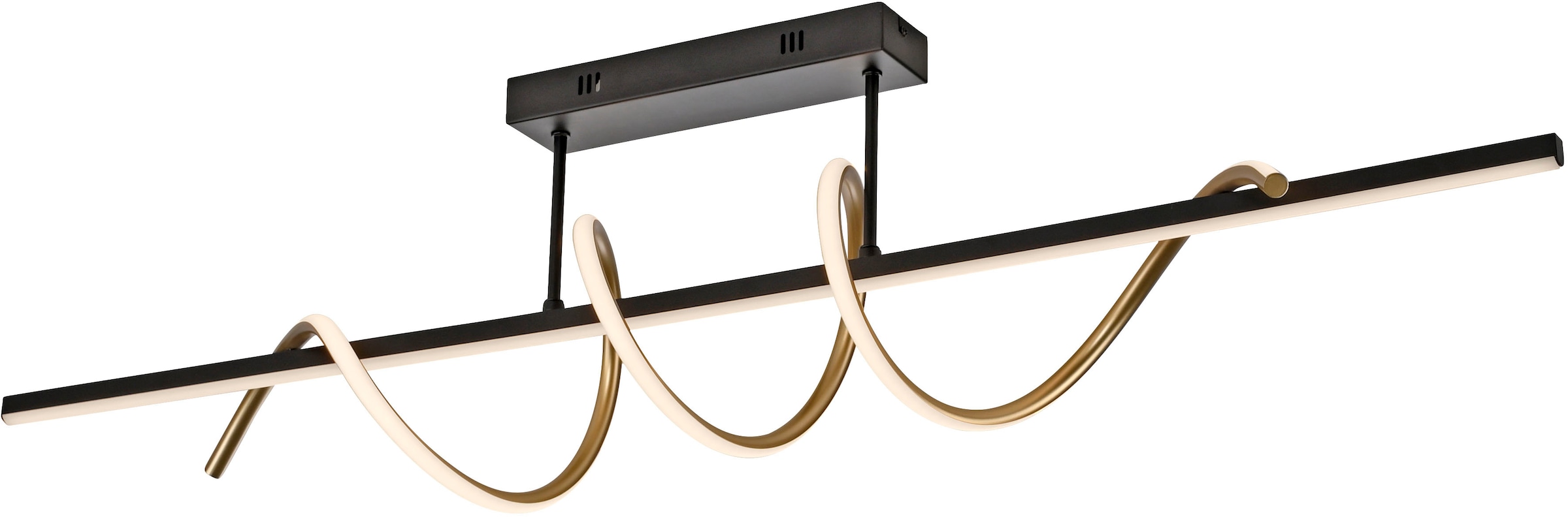 "JUST LIGHT Deckenleuchte ""EMANDA"", schwarz (schwarz, messing), 1, Ø 0cm H: 30cm, 1 Stk., Leuchten, LED, dimmbar, Switchmo, Deckenleuchte"