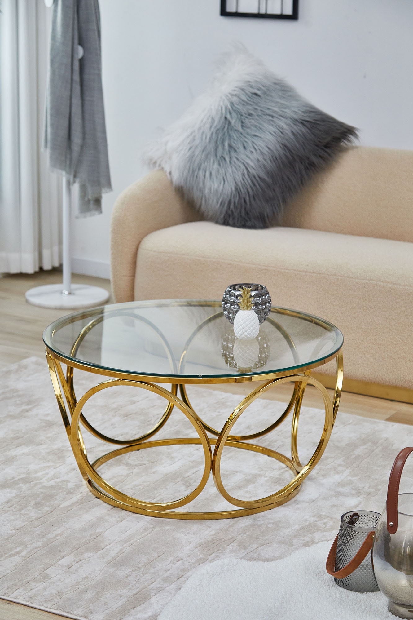 SalesFever Couchtisch "Couchtisch im eleganten Stil", mit Design-Gestell au günstig online kaufen