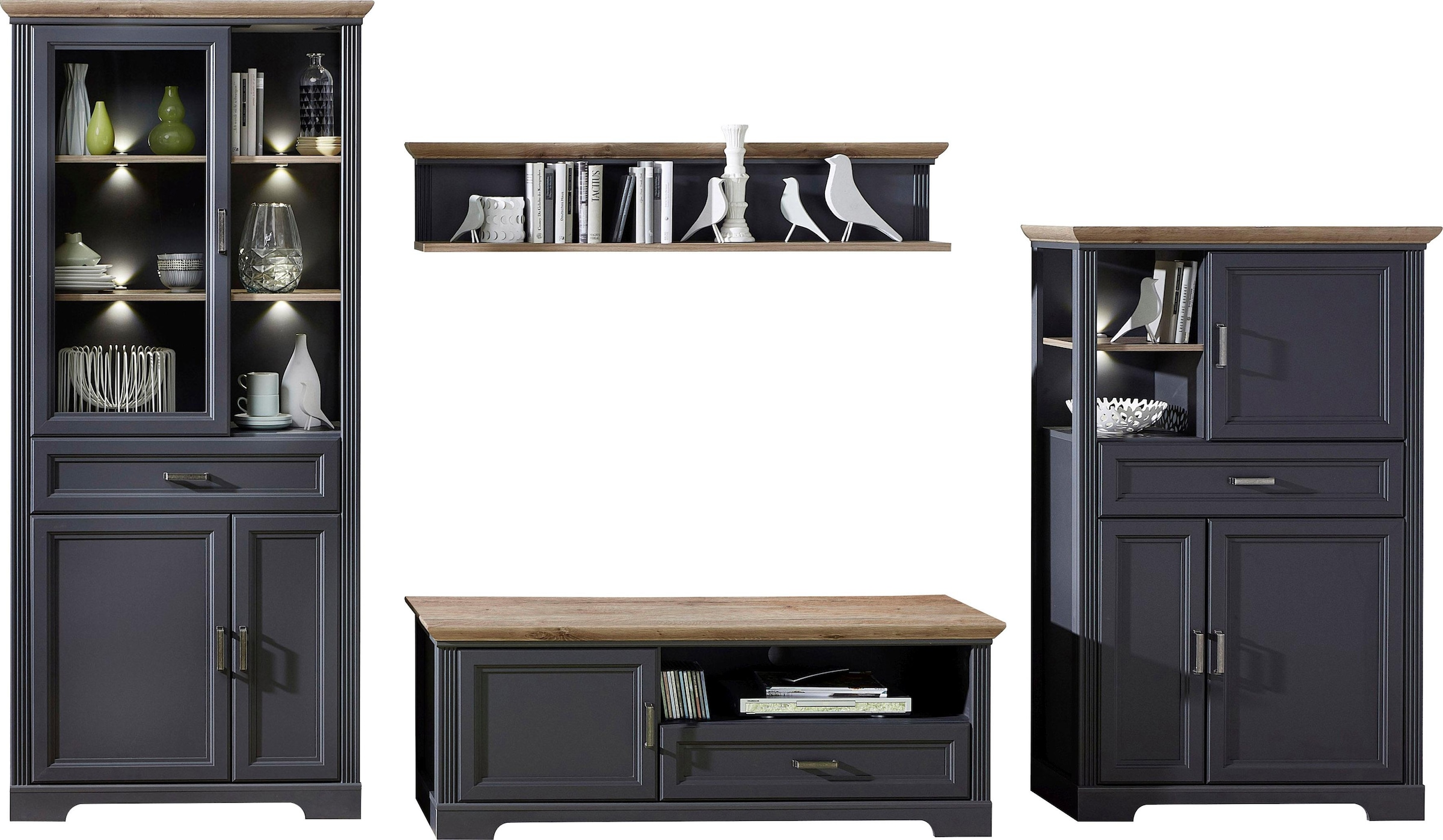 Innostyle Wohnwand "Jasmin" Set, 4 Stk. tlg. inkl. LED-Beleuchtung, mit Sof günstig online kaufen