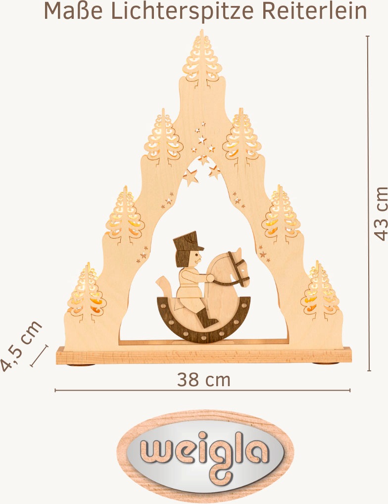 Weigla Schwibbogen "Reiterlein, Lichterspitze aus Holz, NATUR-BRAUN", Erzge günstig online kaufen