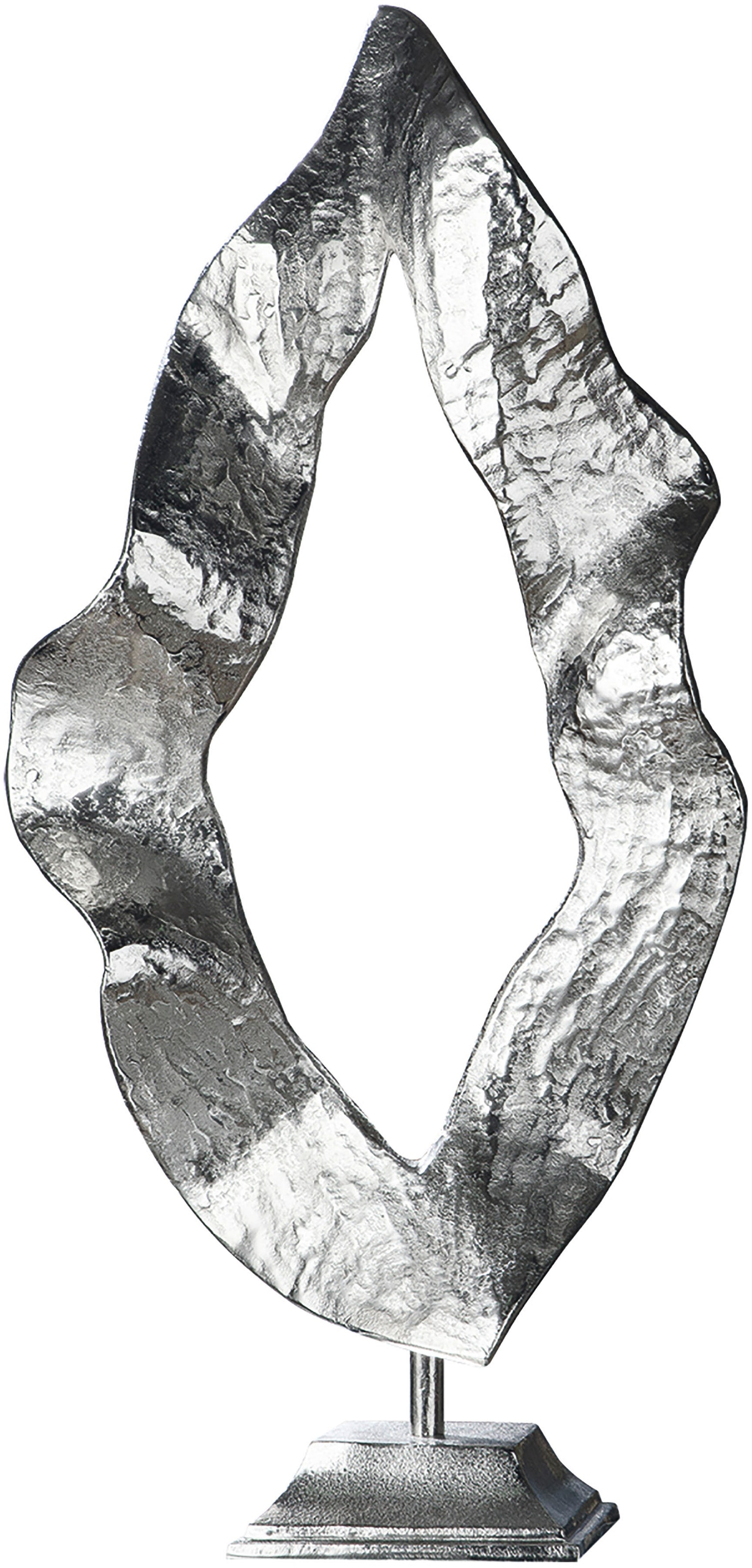 GILDE Dekoobjekt »Skulptur Flamme, silber«, Höhe 81 cm, aus Metall, Wohnzimmer