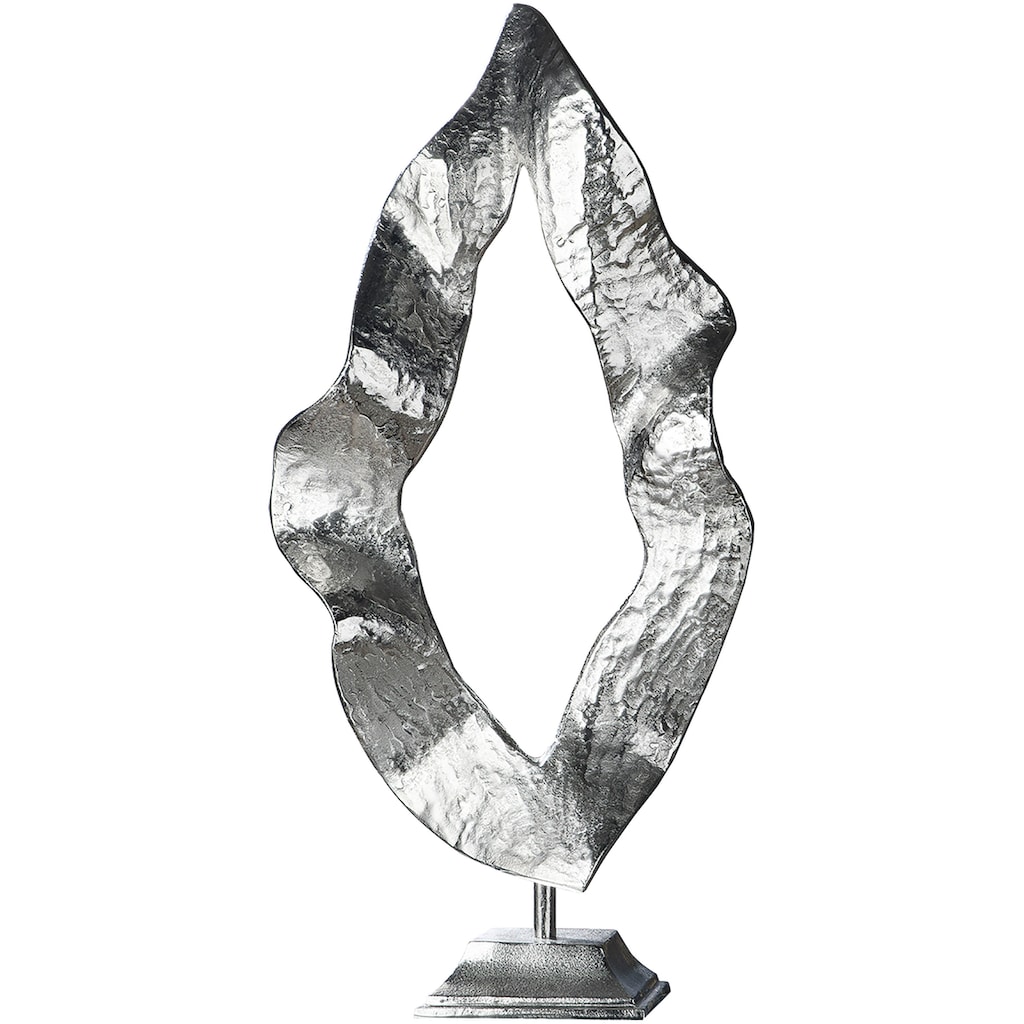 GILDE Dekoobjekt »Skulptur Flamme, silber«, Höhe 81 cm, aus Metall, Wohnzimmer