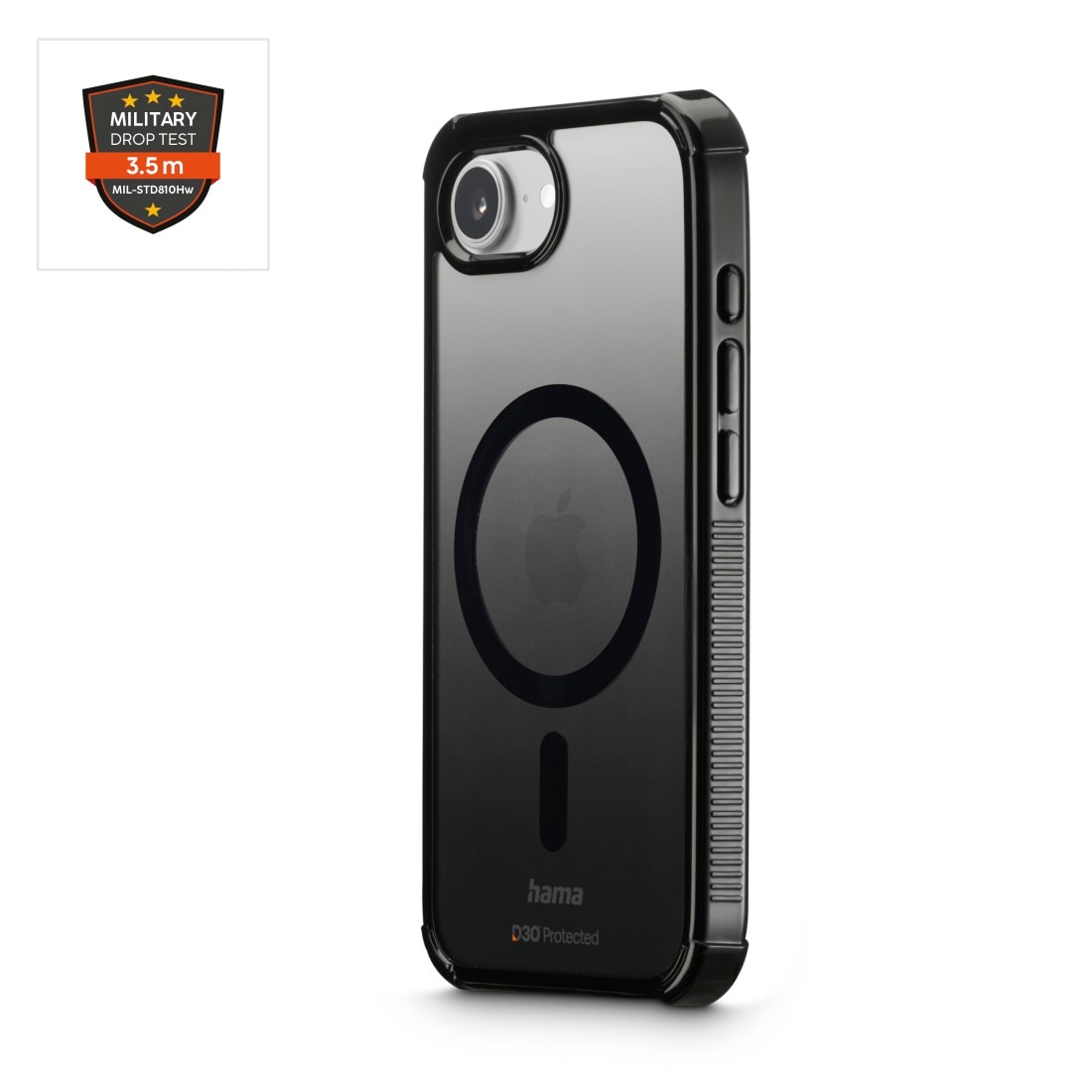 Hama Smartphone-Hülle »Handyhülle magnetisch f. Apple iPhone 16e (D30, schwarz)«, Apple iPhone 16e, MagSafe