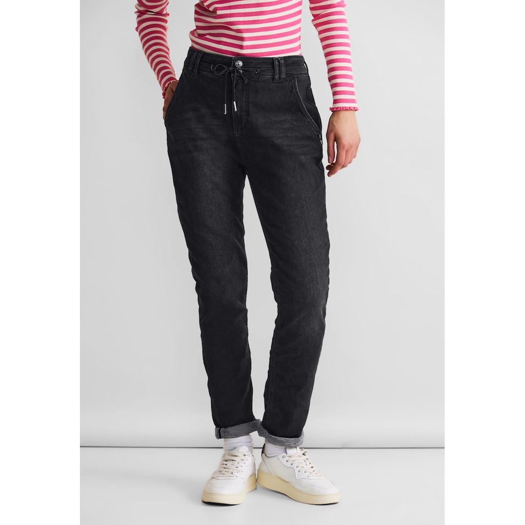 STREET ONE Loose-fit-Jeans »Bonny«, mit Kordel