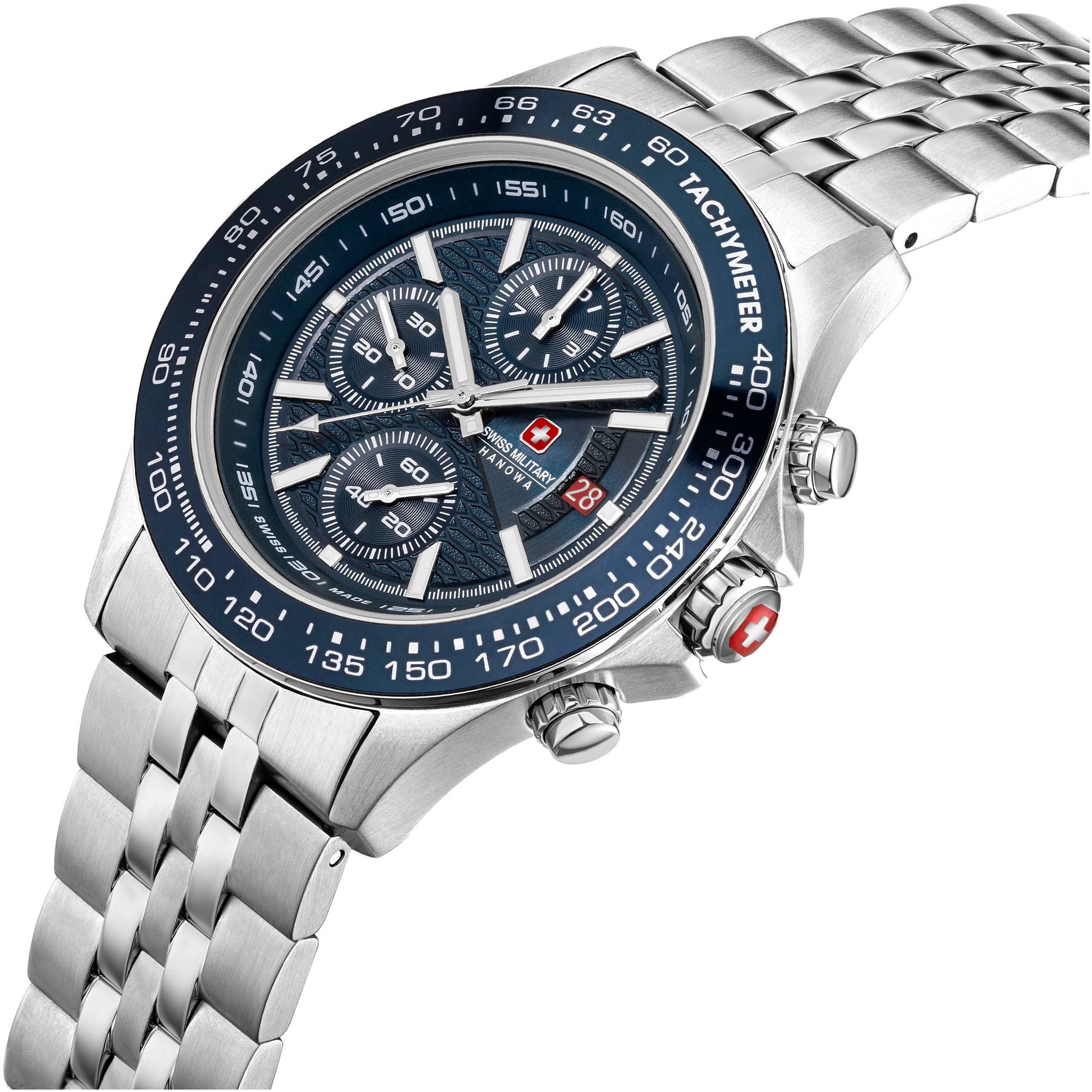 Swiss Military Hanowa Chronograph »WATCHMAN«, Quarzuhr, Herrenuhr, Datum, Stoppfunktion, Saphirglas, Swiss Made