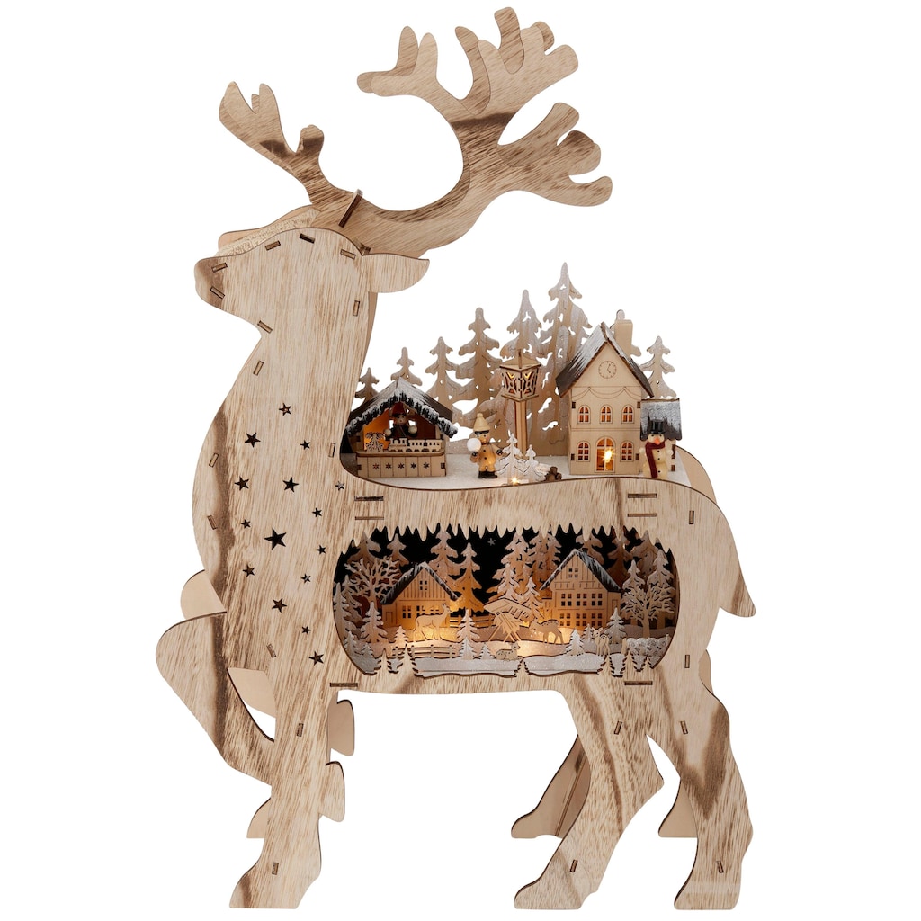 Home affaire Lichterbogen »Rentier, Weihnachtsdeko«, mit vielen Details, Höhe 67 cm