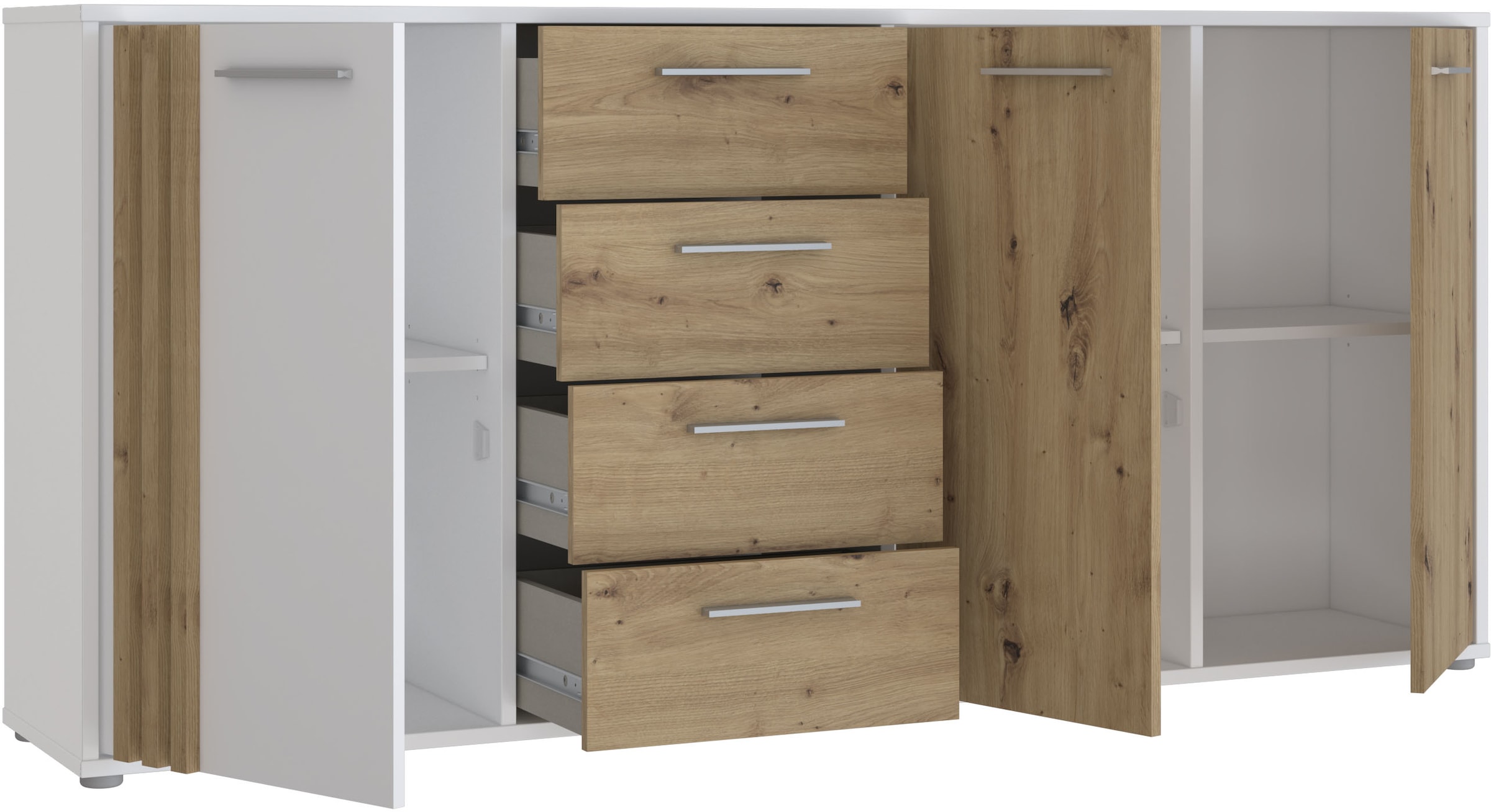 FORTE Sideboard »Cardigan«, Sideboard, 2 farbig, Stauraum, Schubkasten, Soft Close,Breite 179,4cm