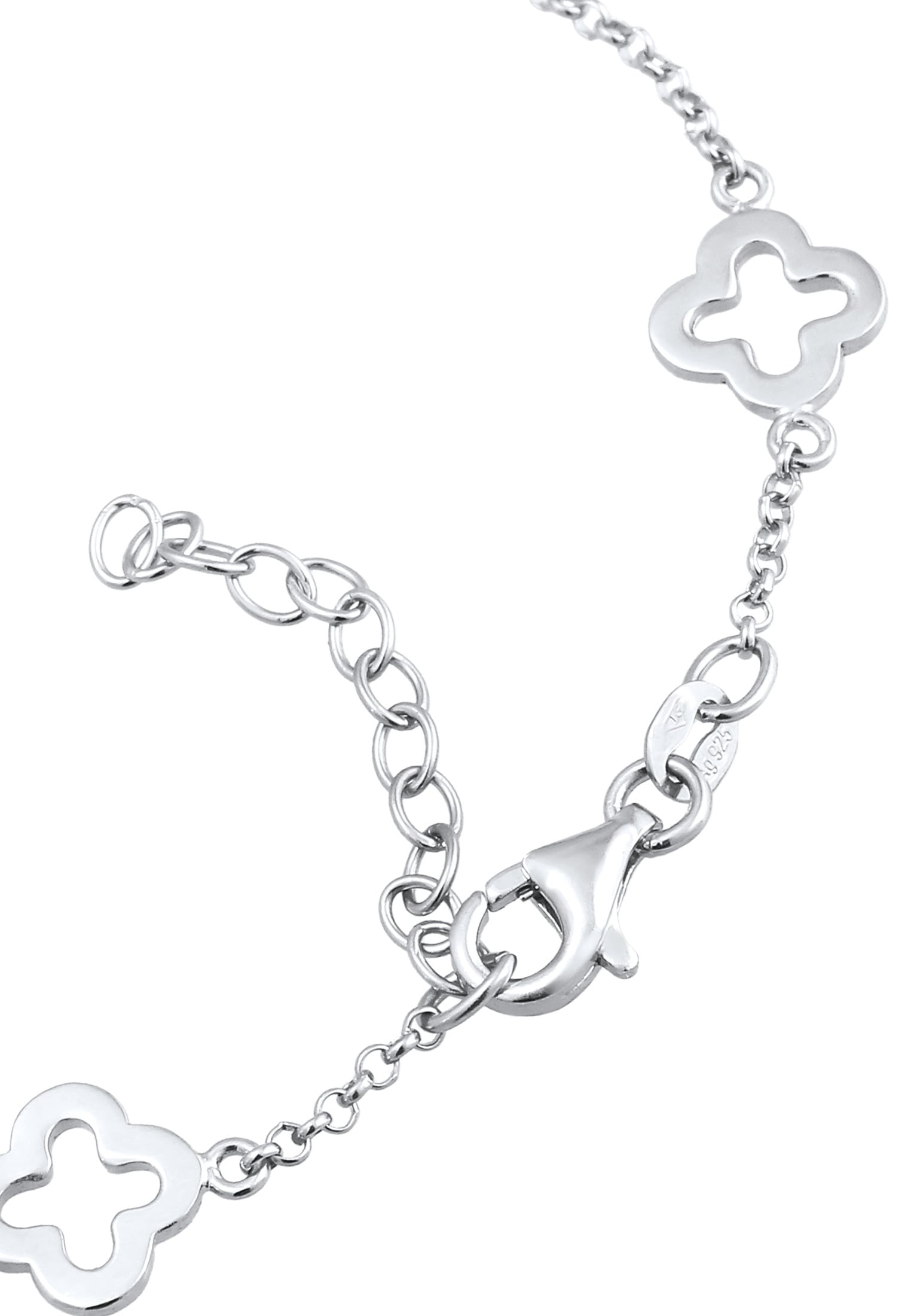 Elli Armkette »Armband Kleeblatt Zirkonia Weiß 925 Sterling Silber«