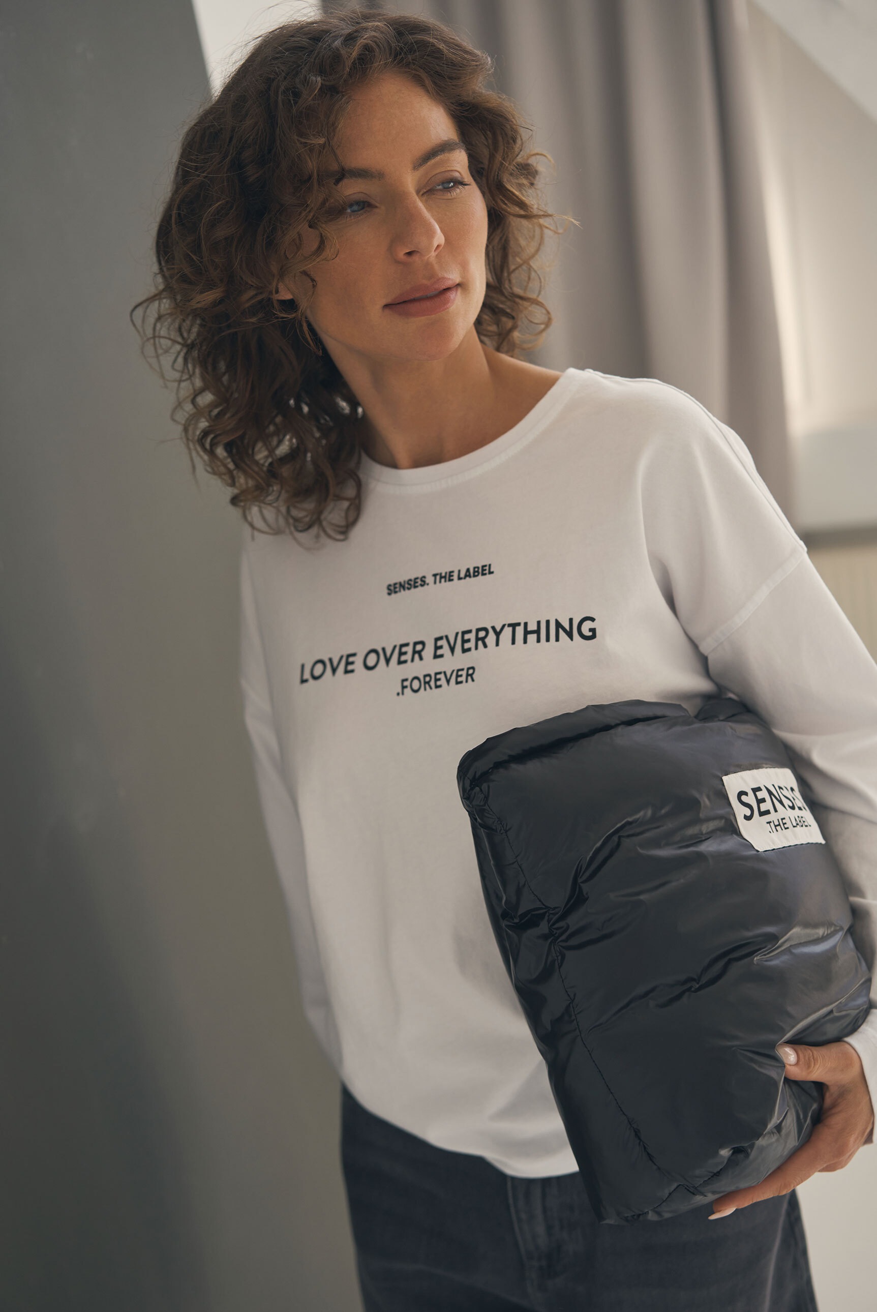 SENSES.THE LABEL Rundhalsshirt mit weiten Ärmeln