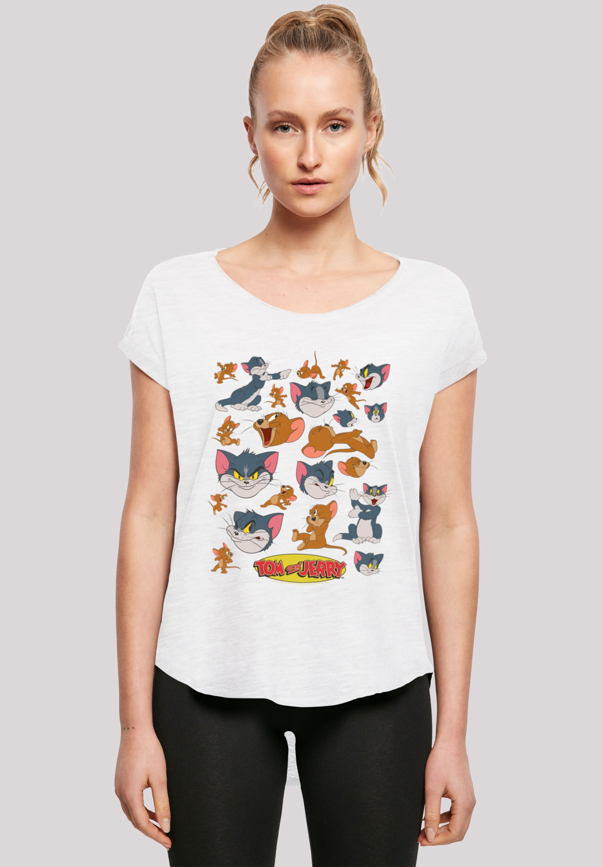 F4NT4STIC T-Shirt "Long Cut T-Shirt Tom and Jerry TV Serie Many Faces", Dam günstig online kaufen