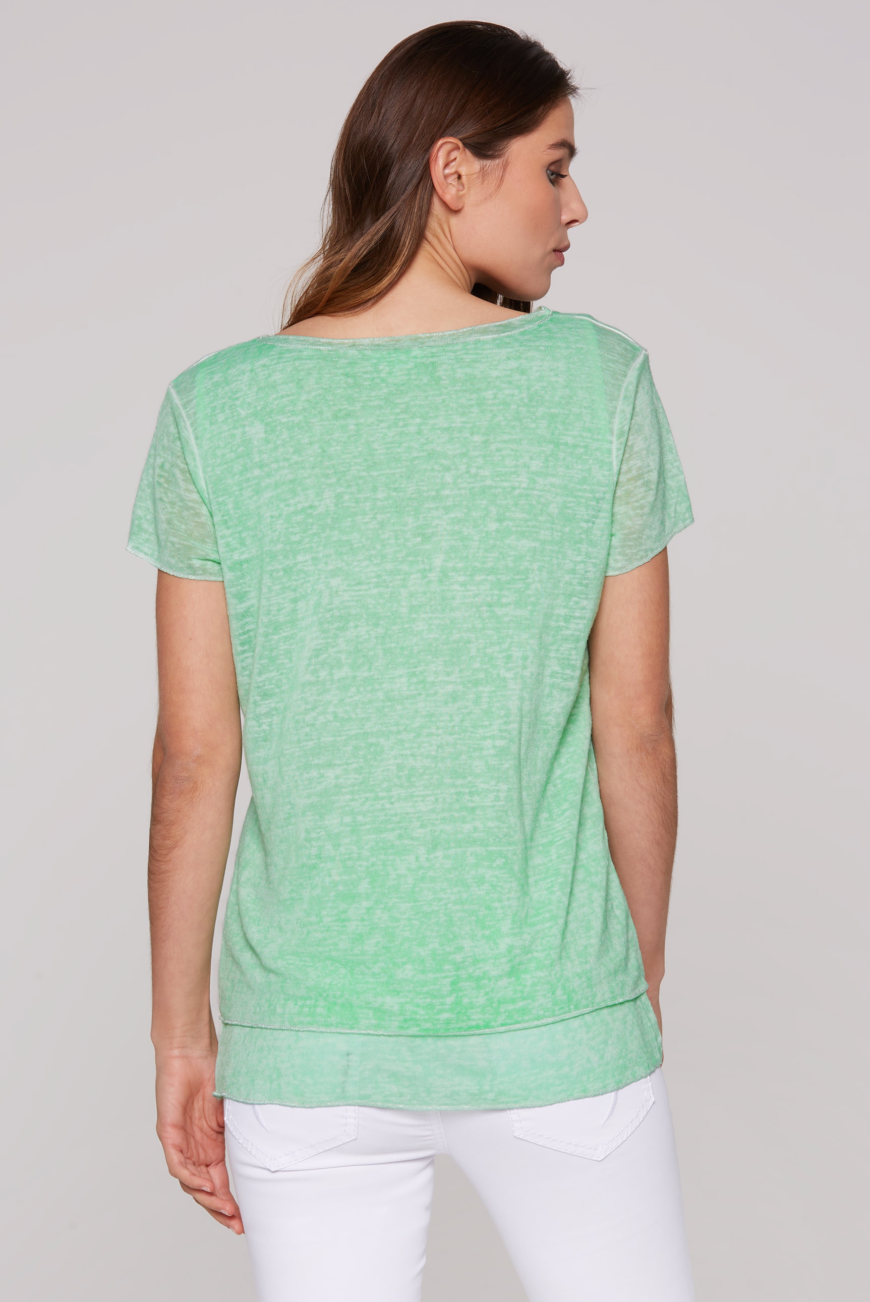 SOCCX 2-in-1-Shirt, mit Glitzernaht an den Kanten und Säumen