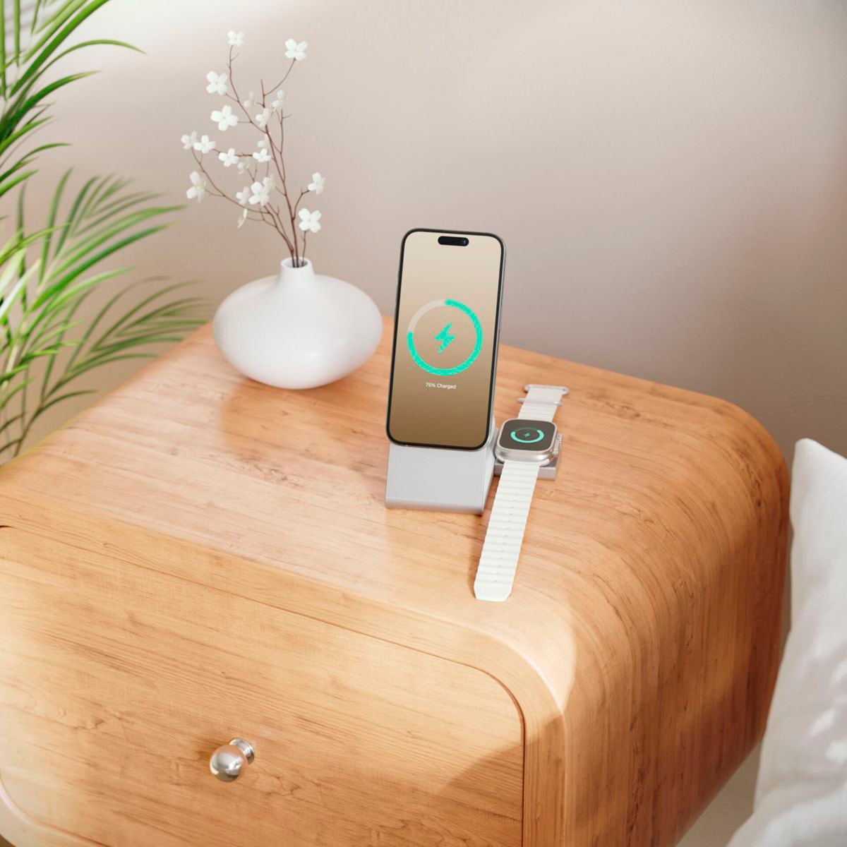 ALOGIC Powerstation »Matrix+ 3-in-1 Magnetic Charger+Power Bank+AW Puk«, Matrix+ 3-in-1 Magnetic Charger+Power Bank+AW Puk white