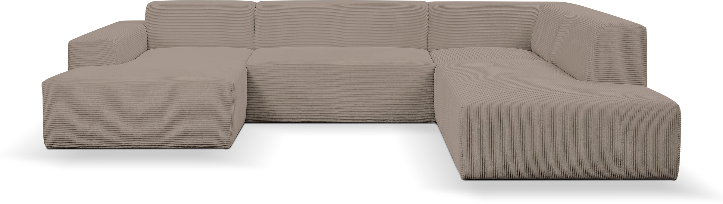 WERK2 Wohnlandschaft »Zeus U-Form«, Curvy Trend Wohnlandschaft mit urbaner Optik auch in weichem Cord