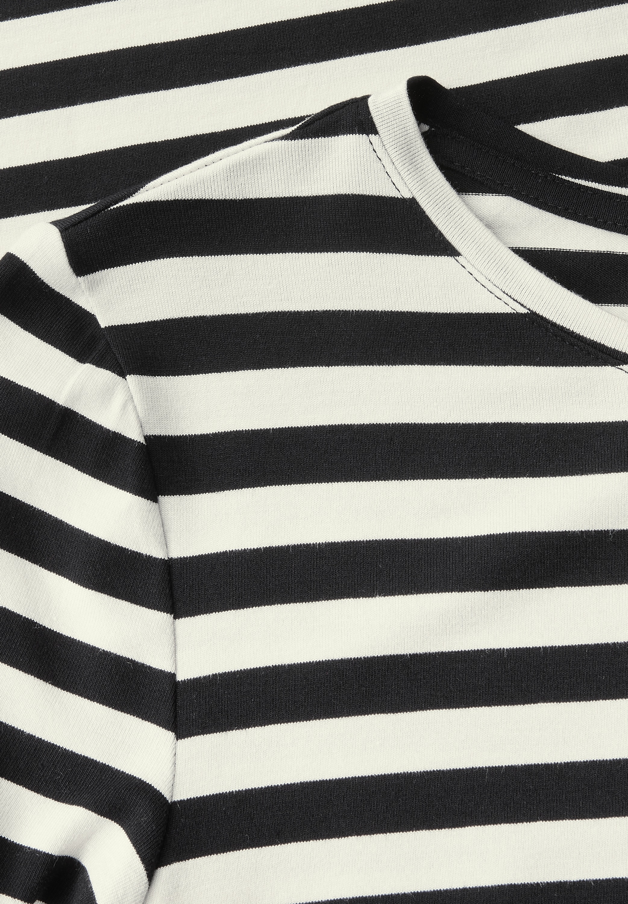 Shirtkleid STREET ONE, Damen, Gr. 40, EURO-Größen, schwarz, Stoff, 95% Viskose, 5% Elasthan, gestreift, normal knieumspielend, Rundhals, abgesteppt, Kleider Shirtkleid, mit Rundhalsausschnitt 3